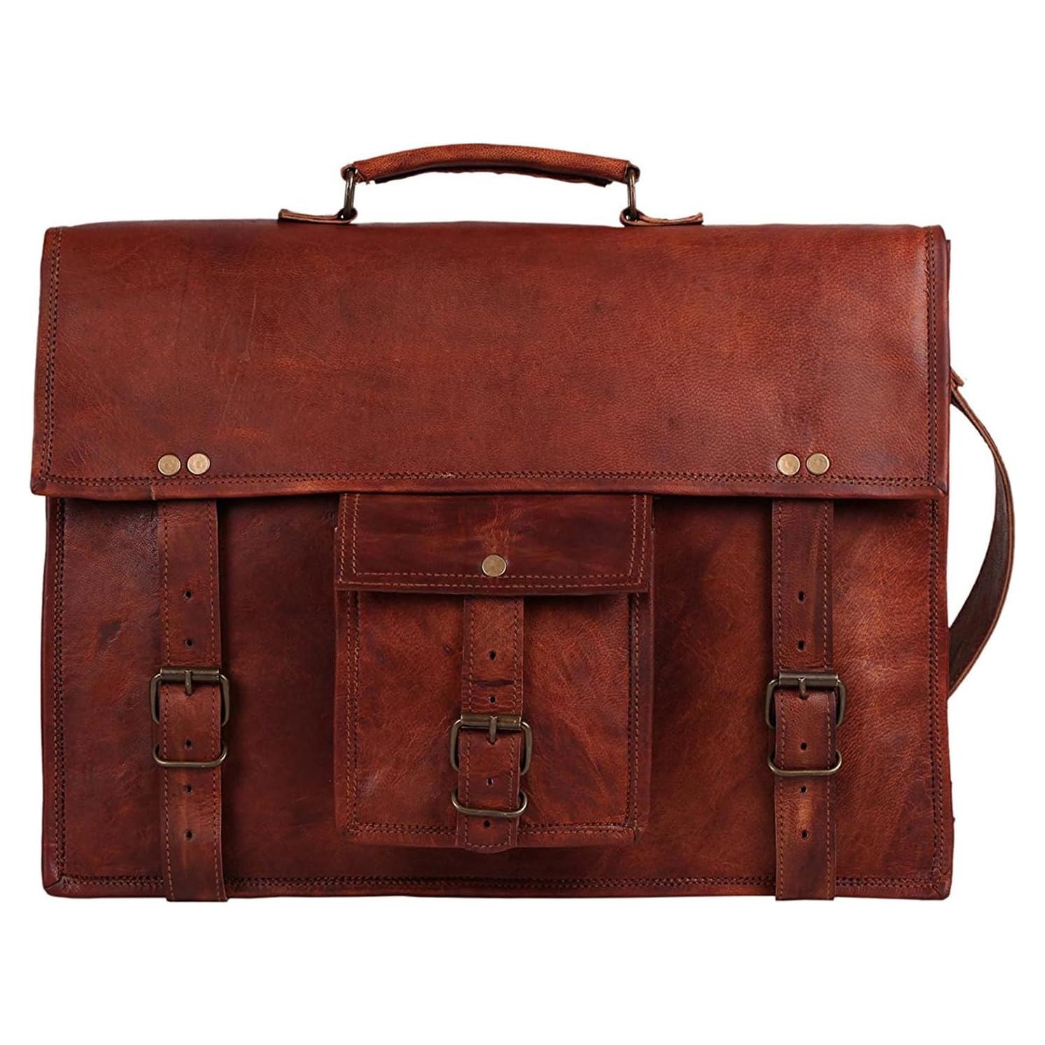 Bolso Mensajero de Cuero Rustic Town 14" para Laptop Marrón