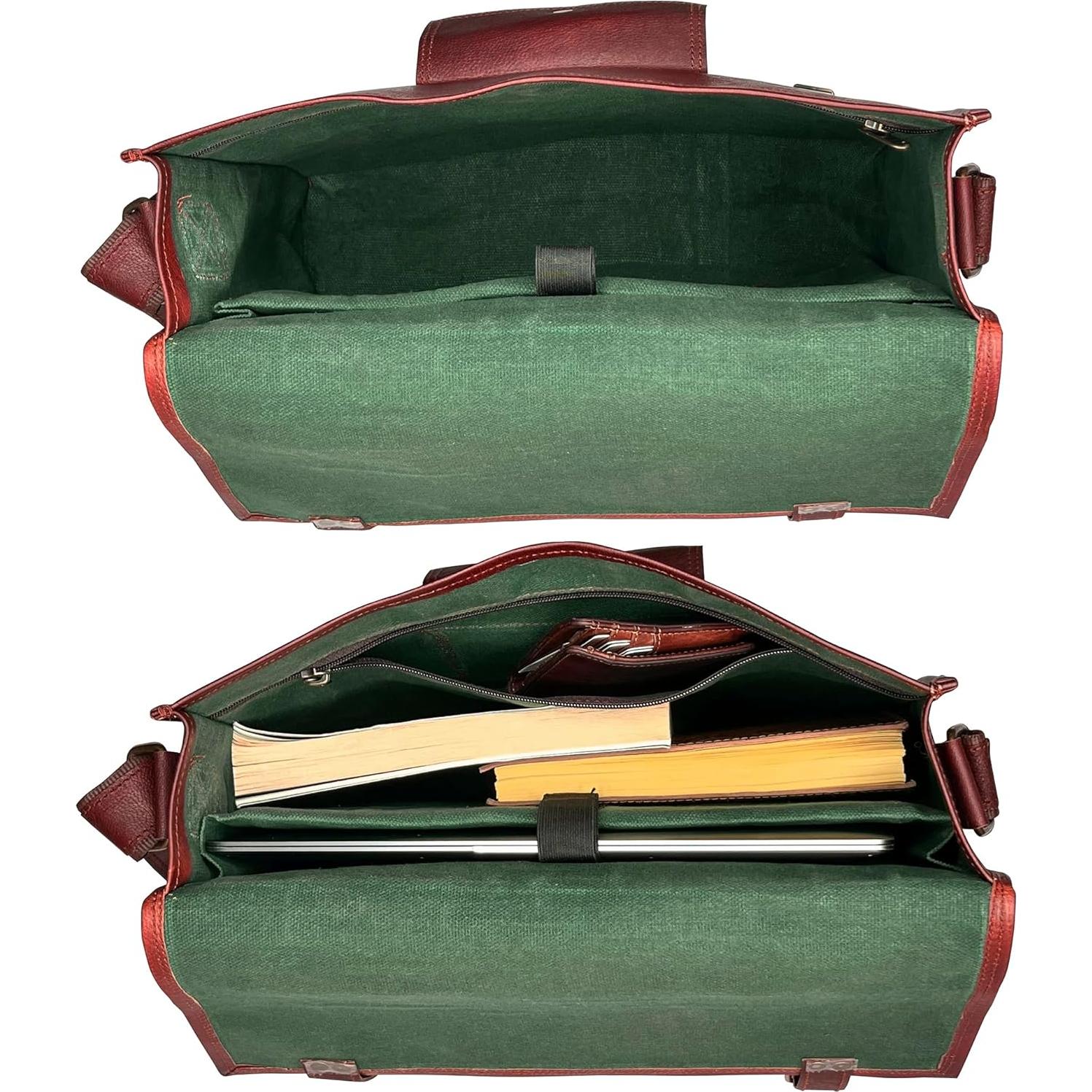 Bolso Mensajero de Cuero Rustic Town 14" para Laptop Marrón