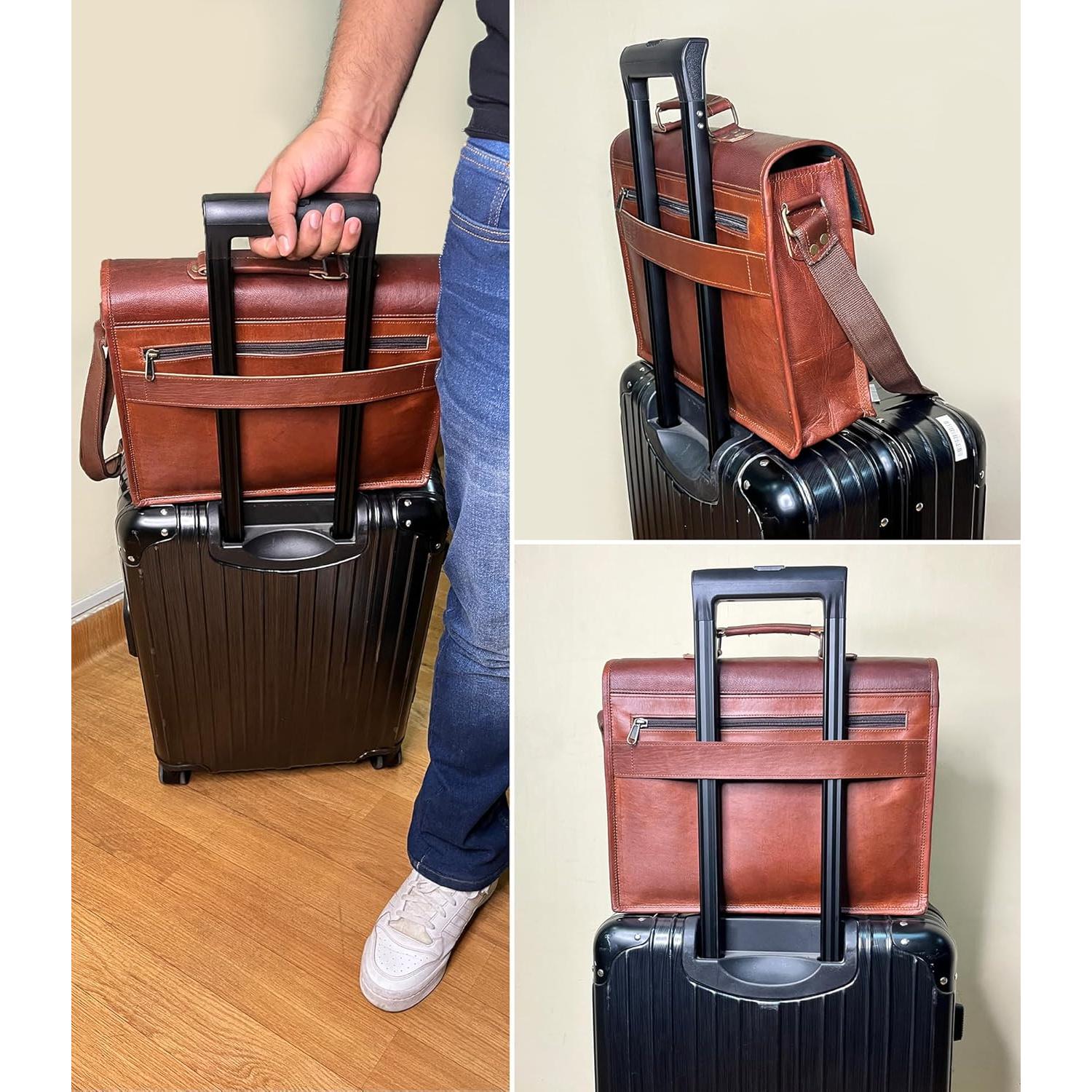 Bolso Mensajero de Cuero Rustic Town 14" para Laptop Marrón