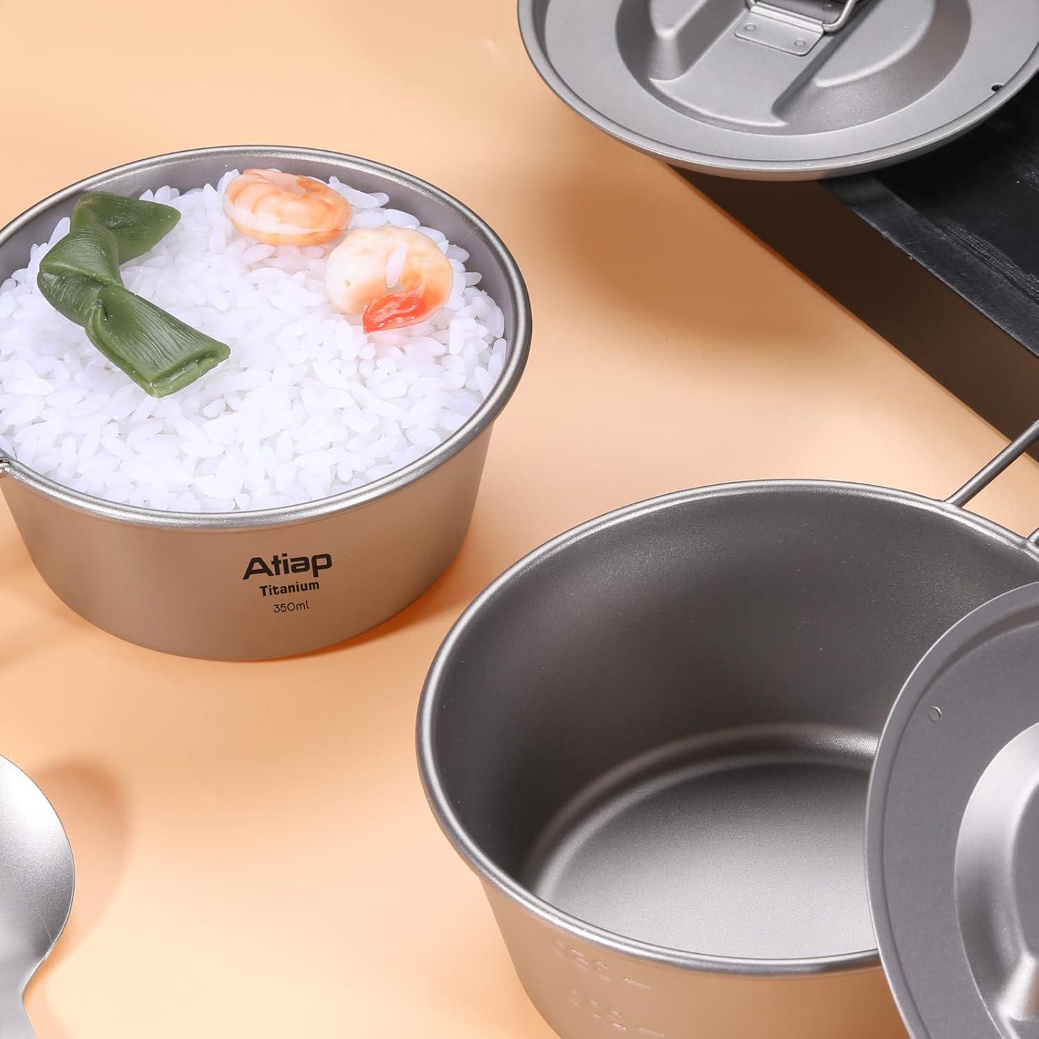 Tazón Plegable Titanio ATiAP 350ml para Camping y Picnic