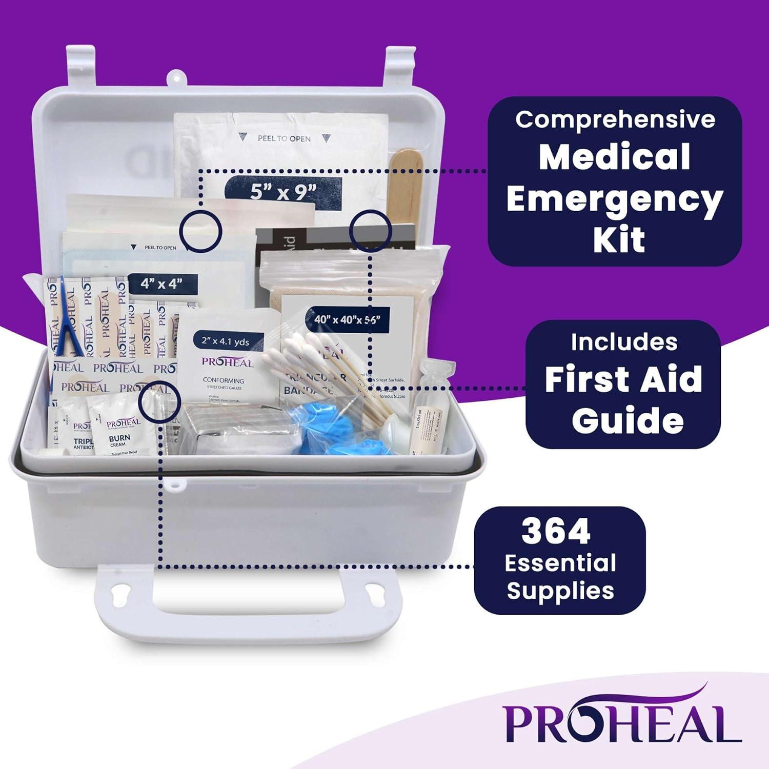 Kit de Primeros Auxilios ProHeal para 100 Personas - 364 Piezas