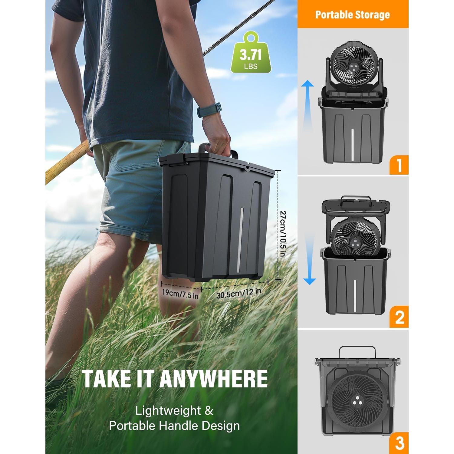 Ventilador Portátil de Rocío Ausic P30 20000mAh 9L para Exteriores