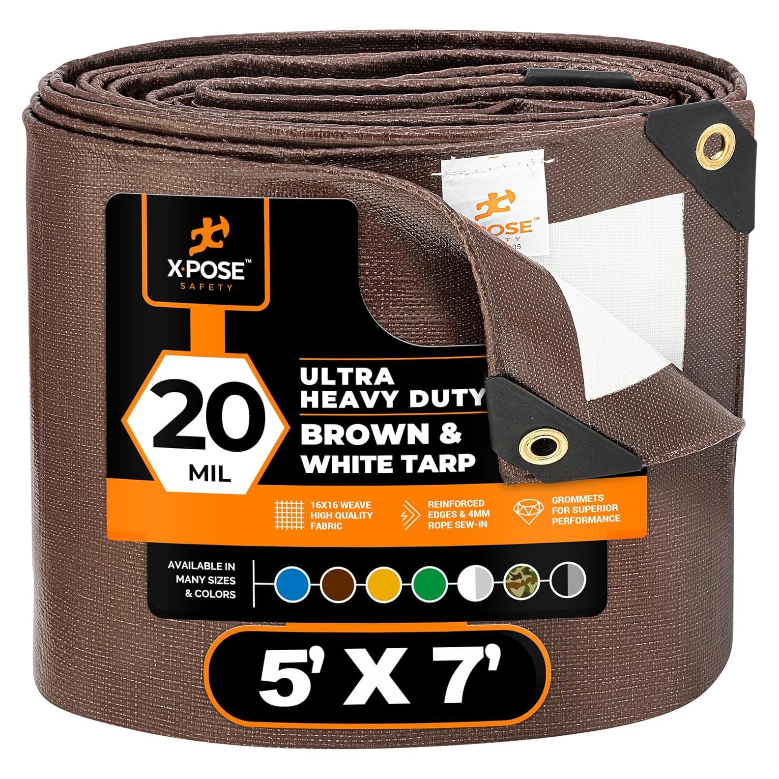 Lona Impermeable Ultra Resistente Xpose Safety 5x7m Marrón/Blanco