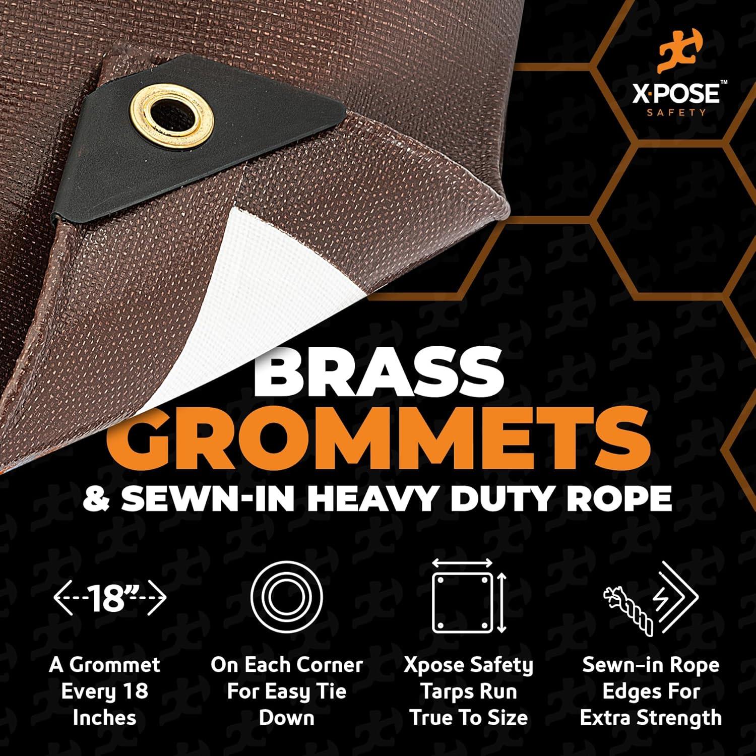 Lona Impermeable Ultra Resistente Xpose Safety 5x7m Marrón/Blanco