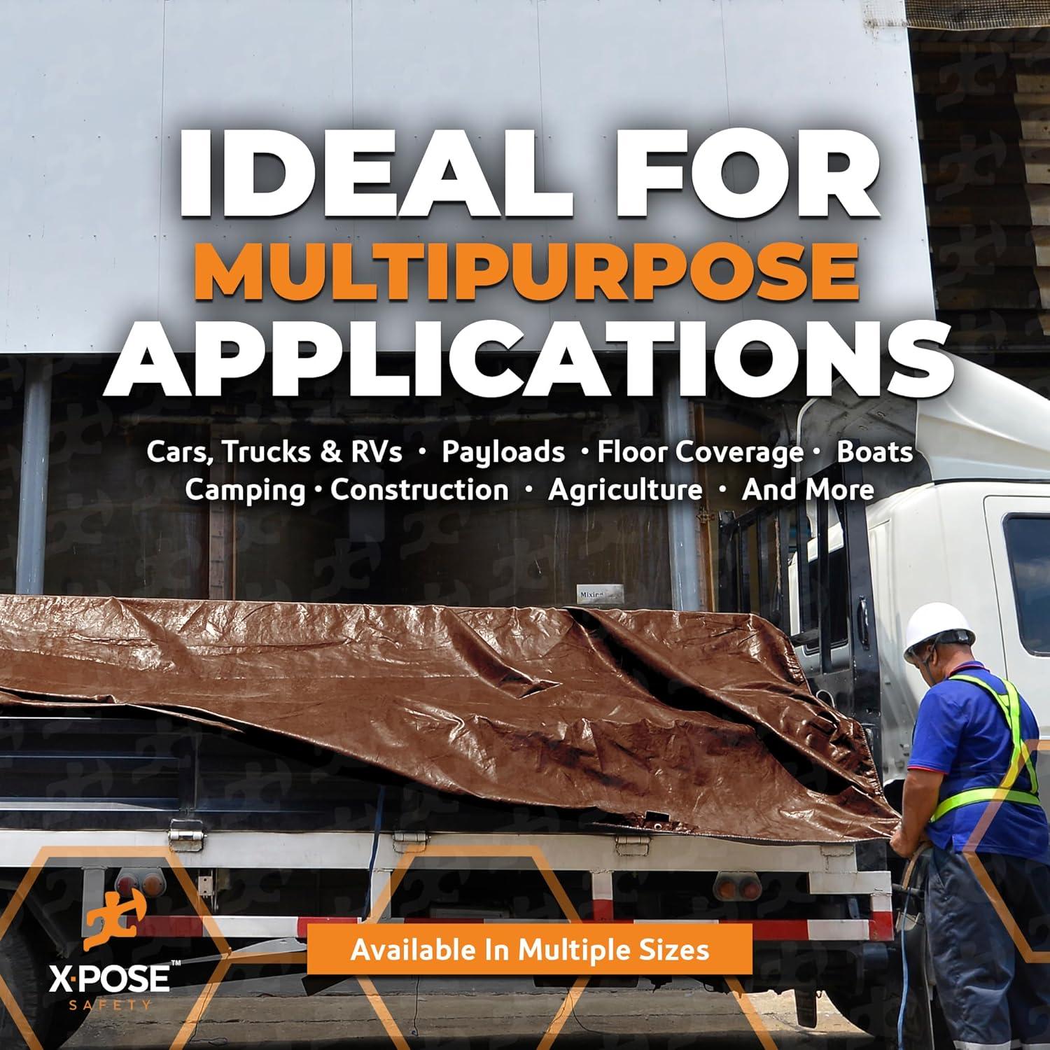Lona Impermeable Ultra Resistente Xpose Safety 5x7m Marrón/Blanco