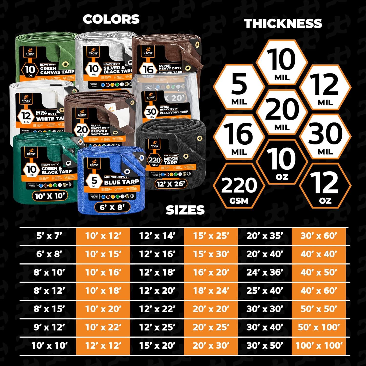 Lona Impermeable Ultra Resistente Xpose Safety 5x7m Marrón/Blanco