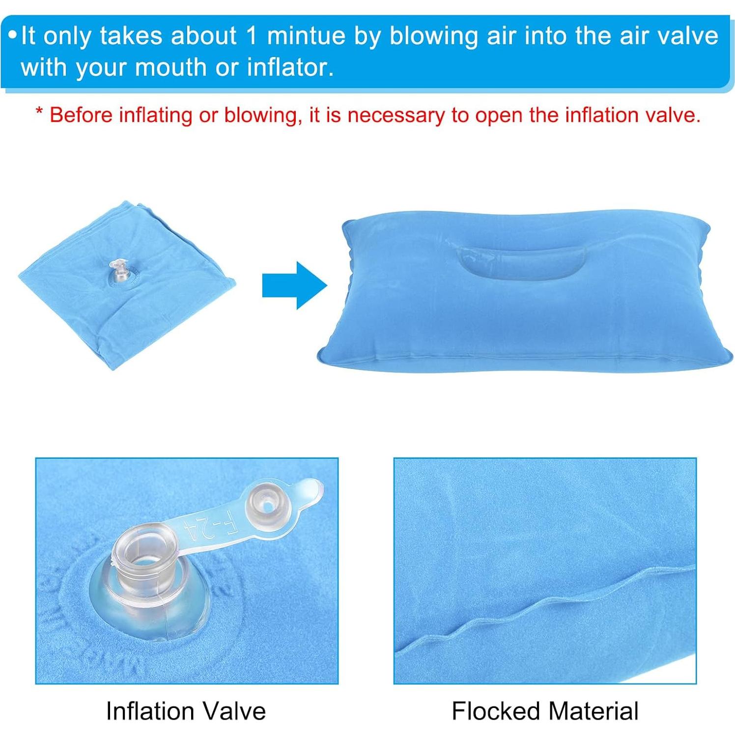 Almohada Inflable PATIKIL 2 Unidades Azul 38x24cm Camping