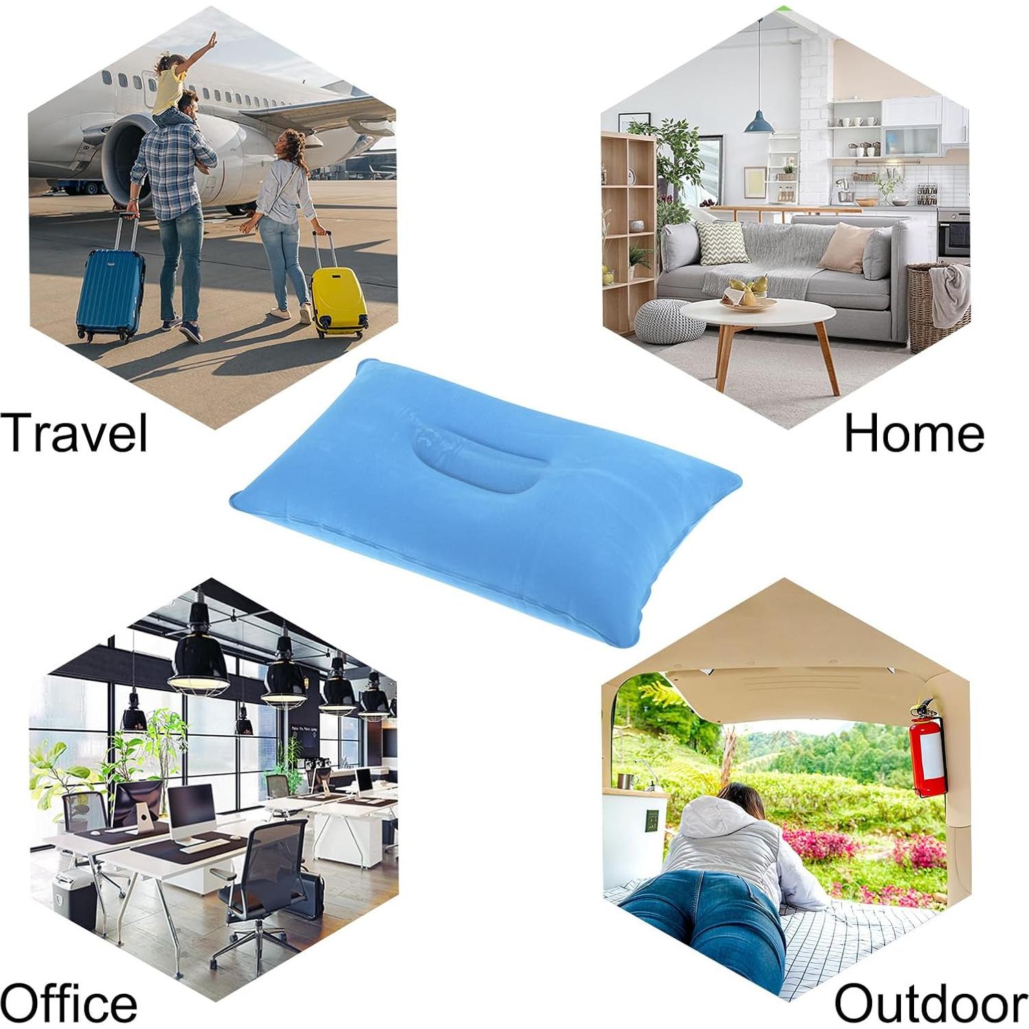 Almohada Inflable PATIKIL 2 Unidades Azul 38x24cm Camping