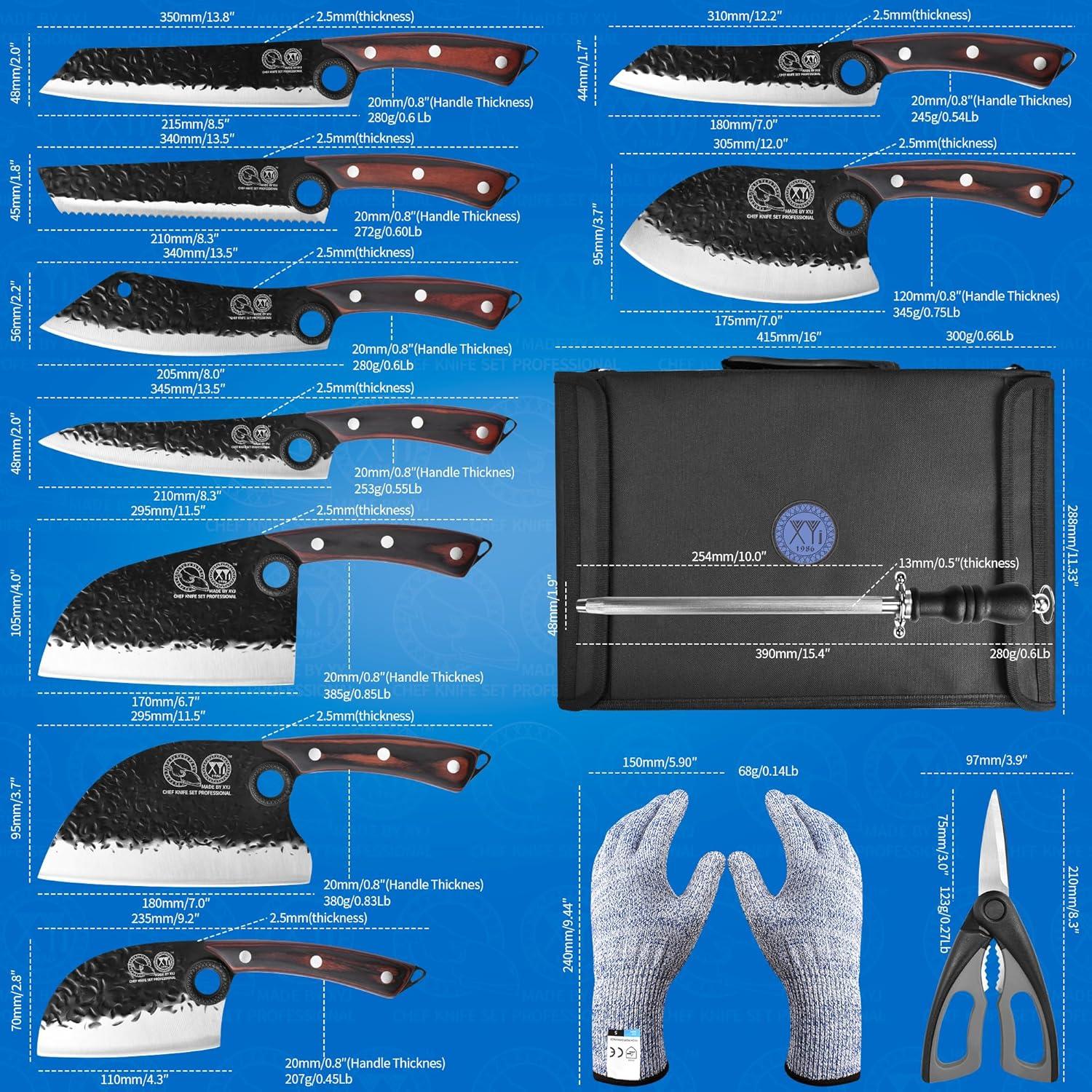 Conjunto de cuchillos de chef profesional XYJ 13 piezas