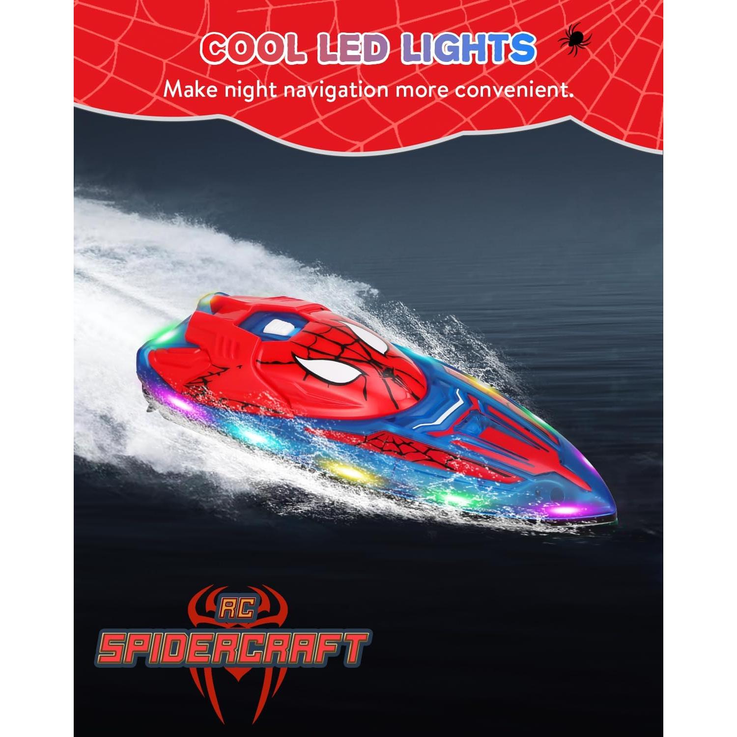 Barco RC Spider Hero Fullware 27.94 cm Rojo para Niños