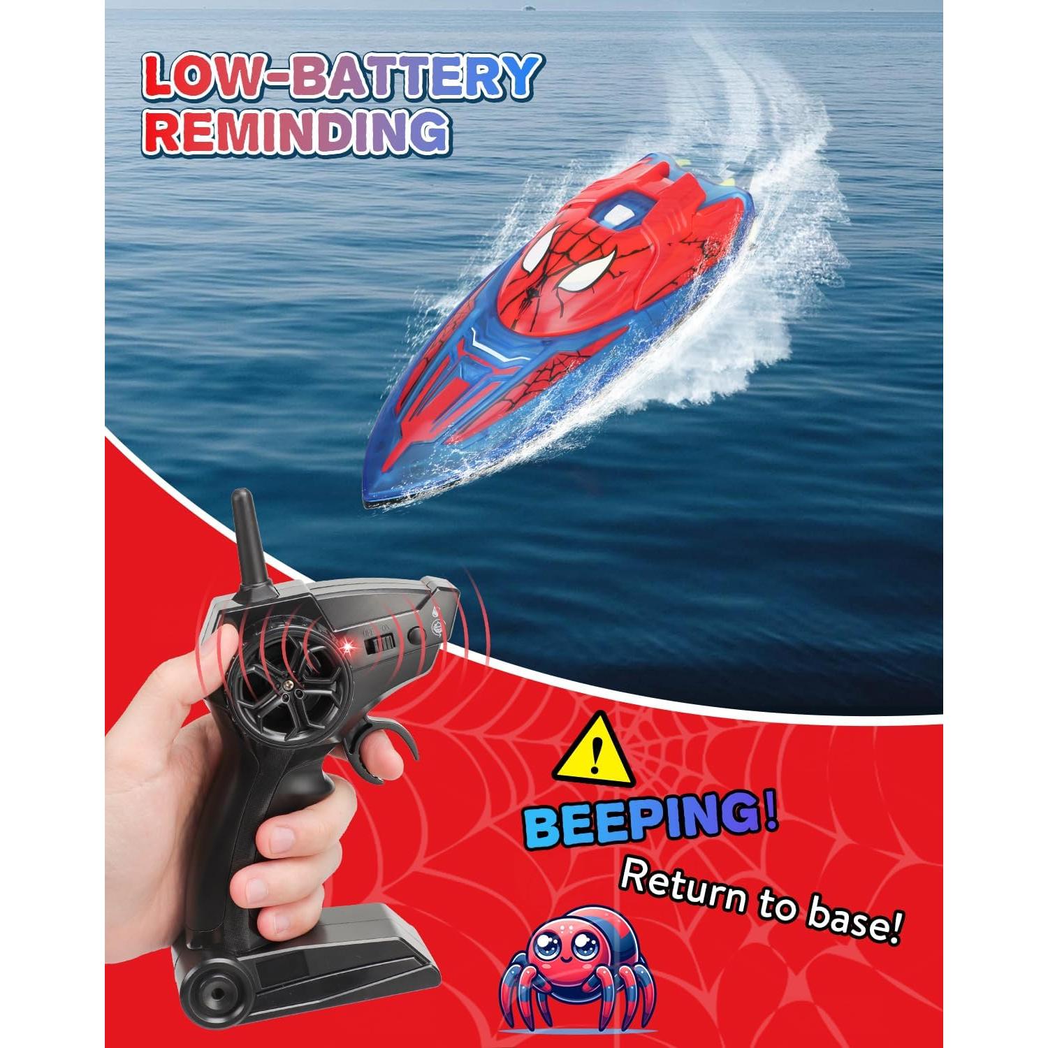 Barco RC Spider Hero Fullware 27.94 cm Rojo para Niños