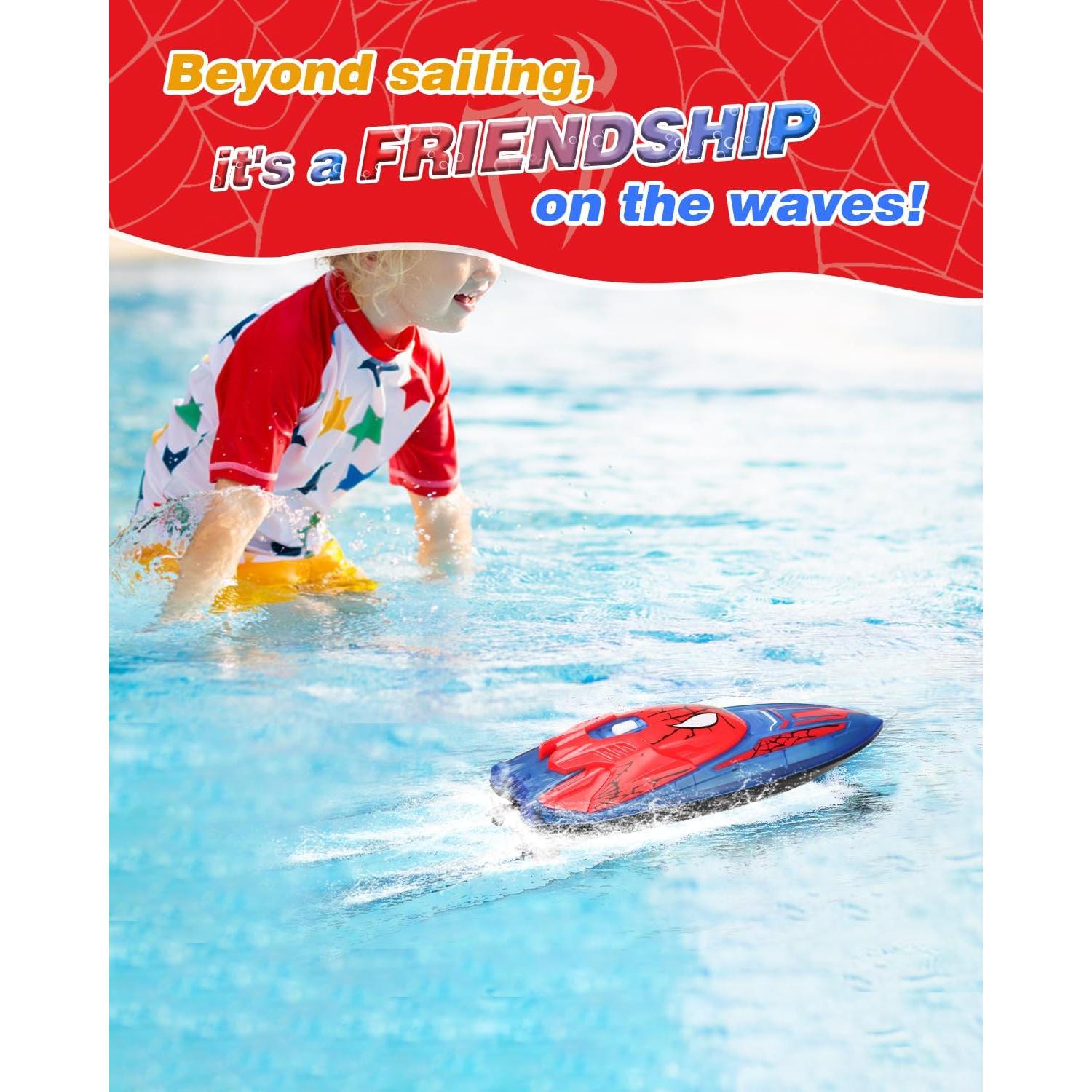 Barco RC Spider Hero Fullware 27.94 cm Rojo para Niños