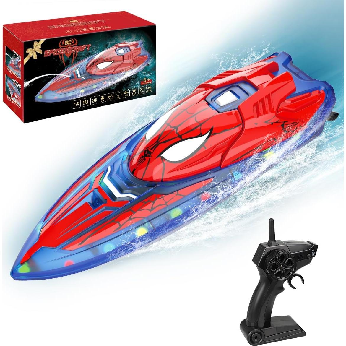 Barco RC Spider Hero Fullware 27.94 cm Rojo para Niños