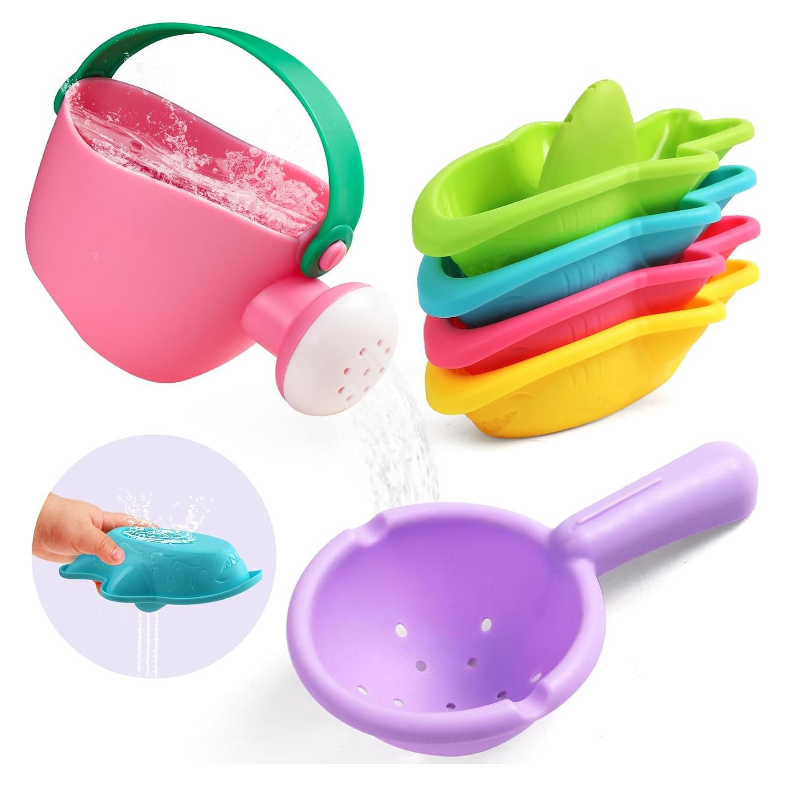 Juguetes de baño Fajiabao 6 PCS para bebés 12-18 meses