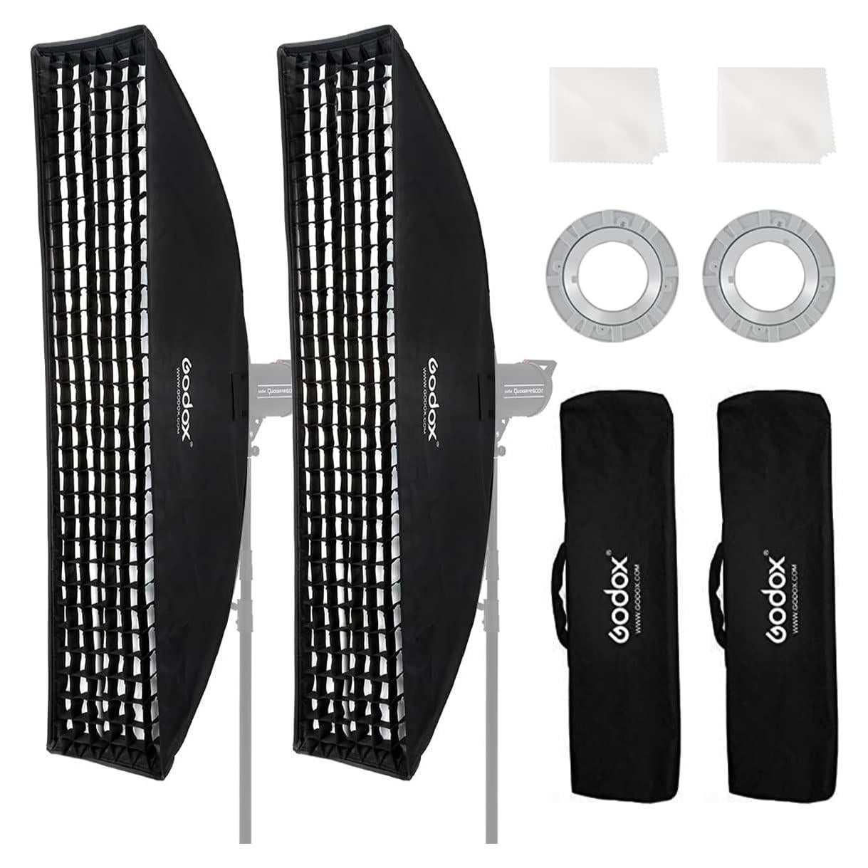 Godox Softbox 2 Pcs 30x120cm Bowens con Rejilla y Difusores