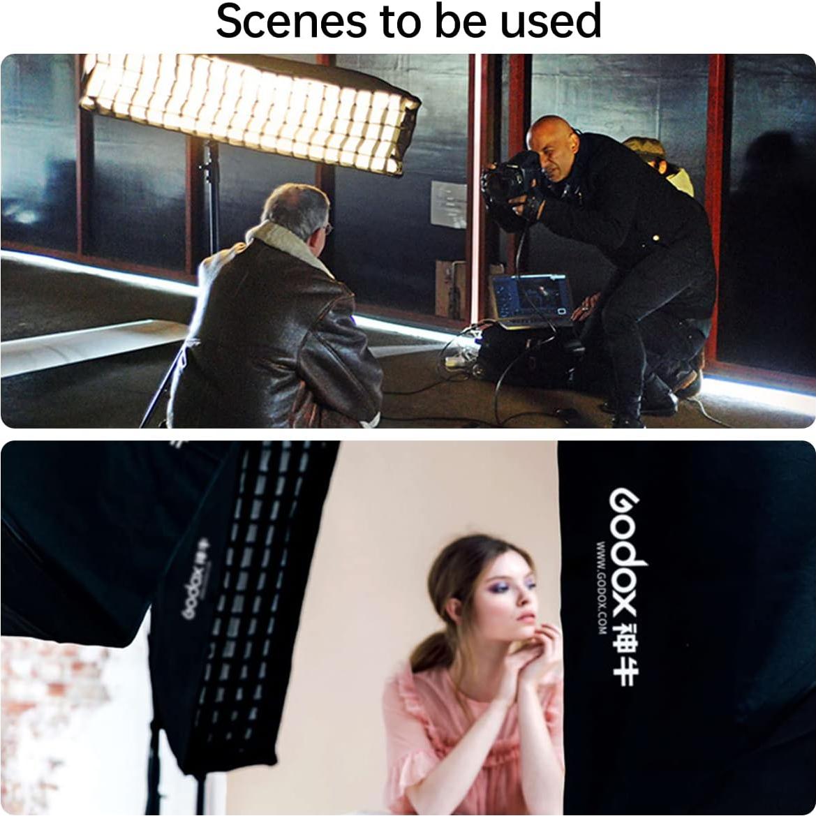 Godox Softbox 2 Pcs 30x120cm Bowens con Rejilla y Difusores