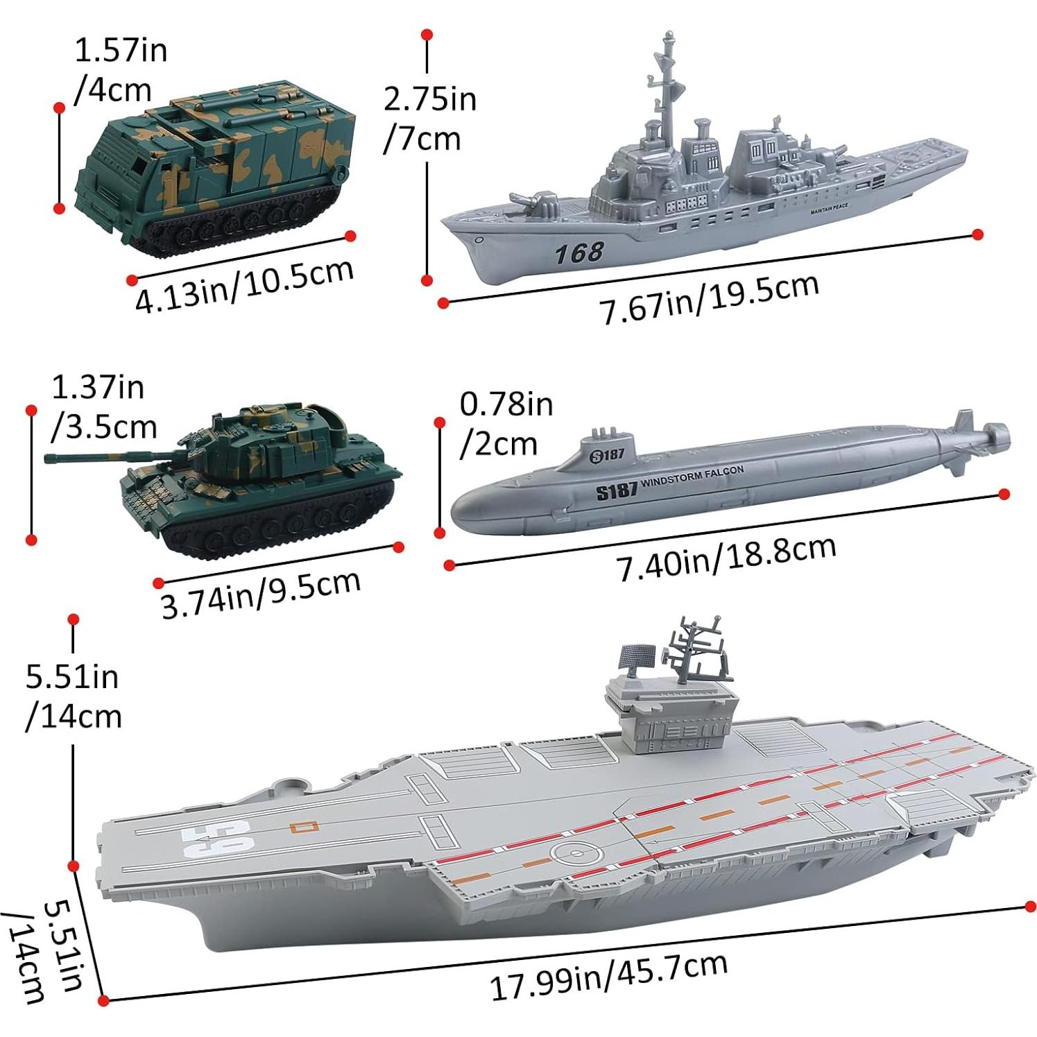 Juguete Portaaviones de deAO con Aviones y Barcos 27.94 cm