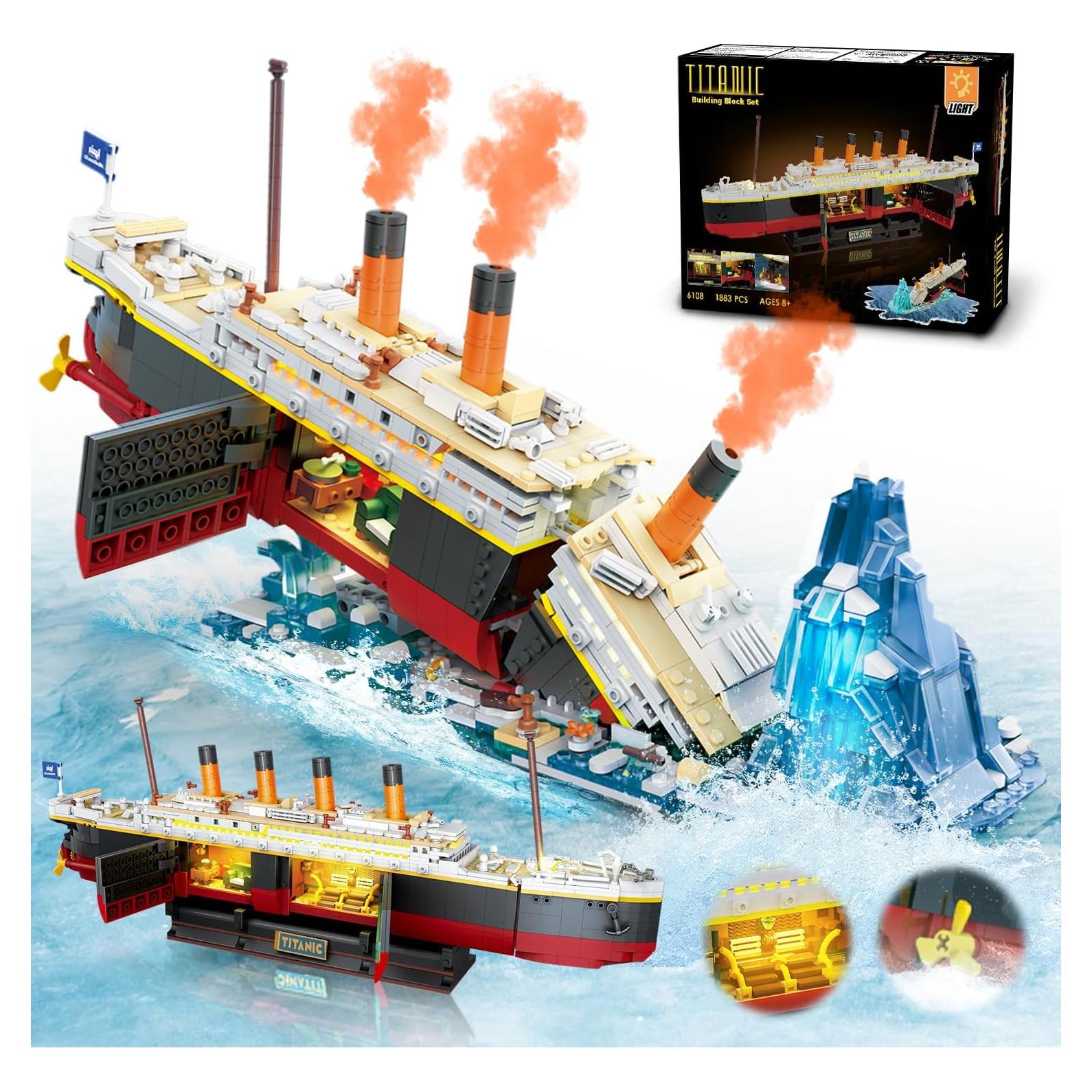 Juego de Construcción Titanic INSOON 1883 Piezas LED 2 en 1