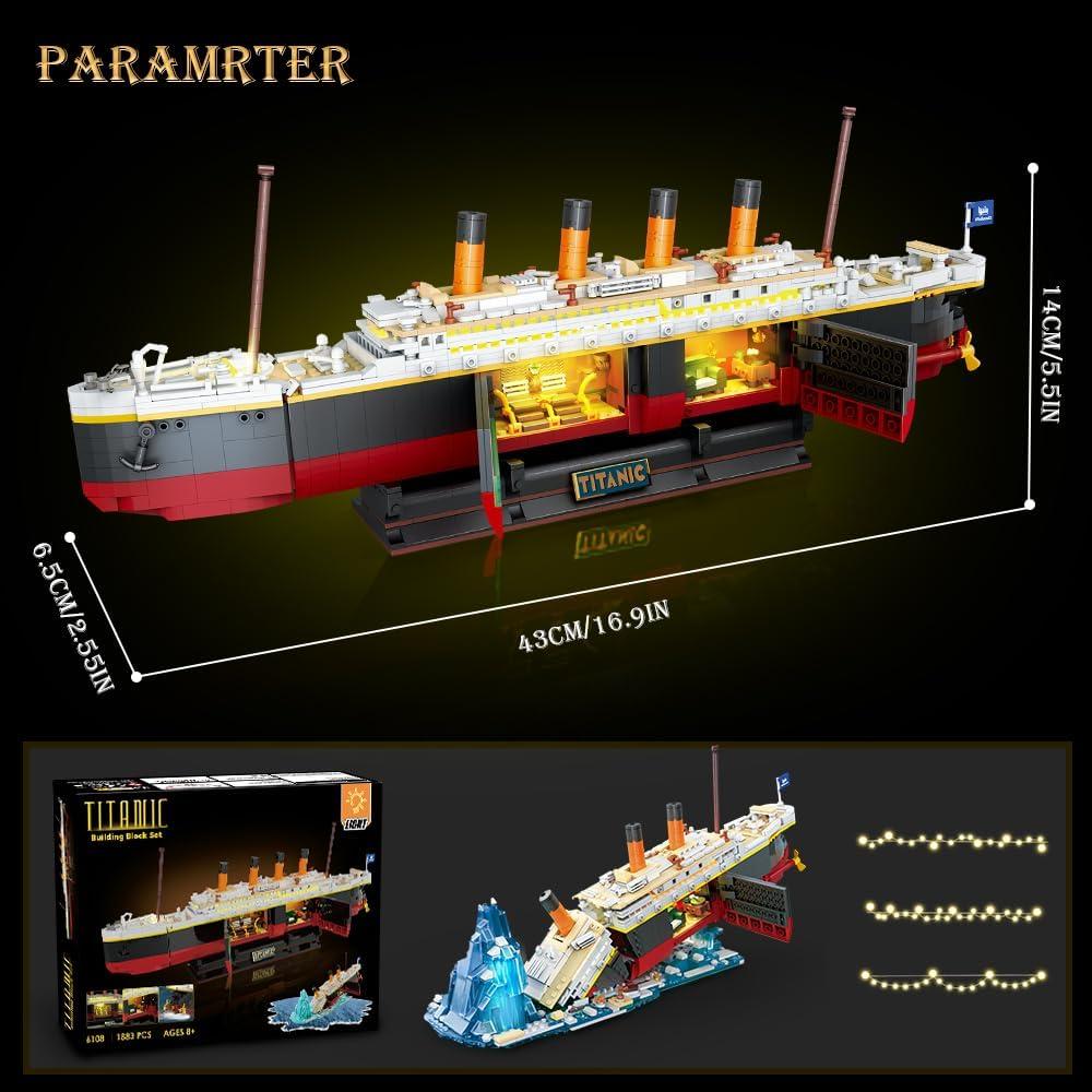 Juego de Construcción Titanic INSOON 1883 Piezas LED 2 en 1