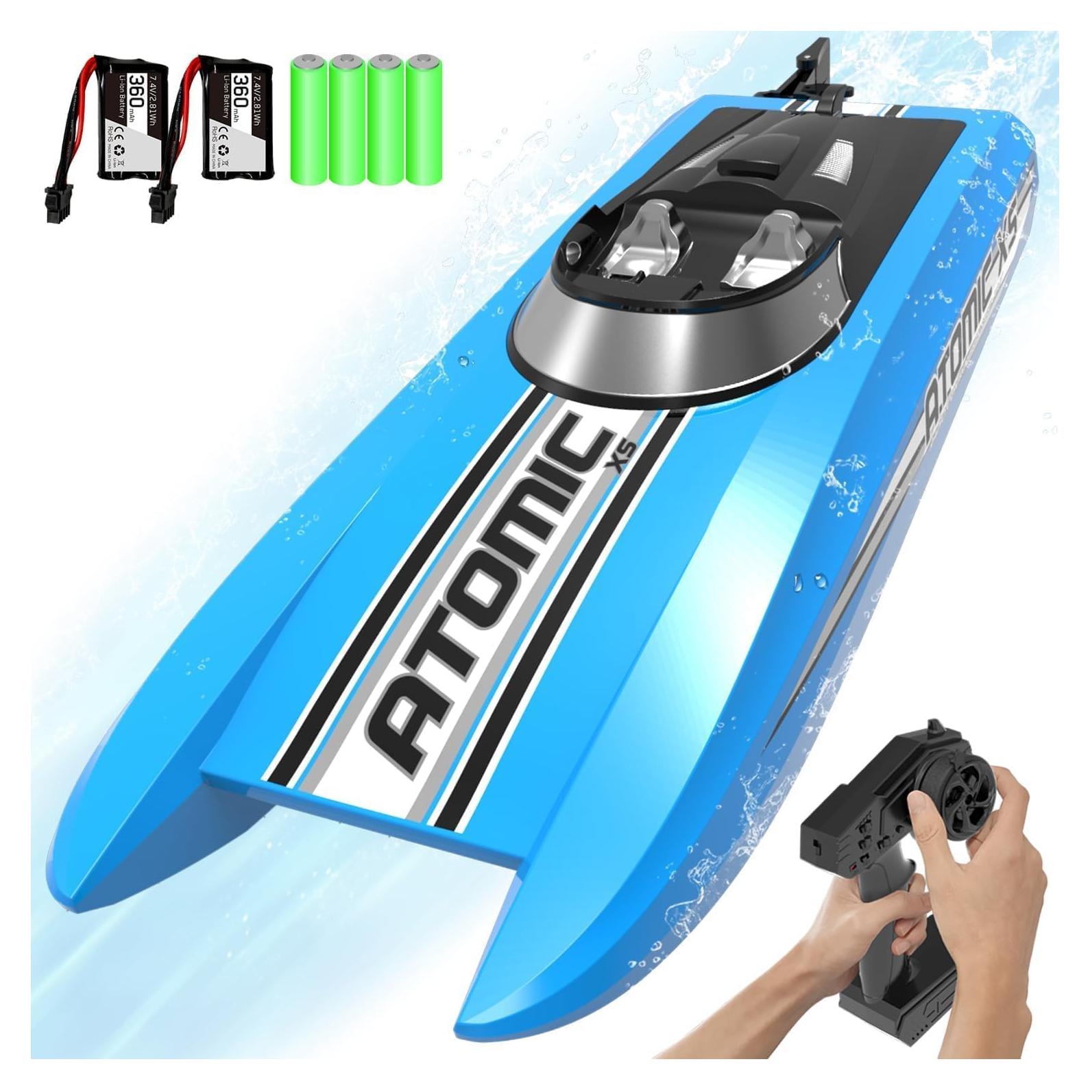 Barco RC VOLANTEXRC Atomic XS 32 km/h Azul con 2 Baterías