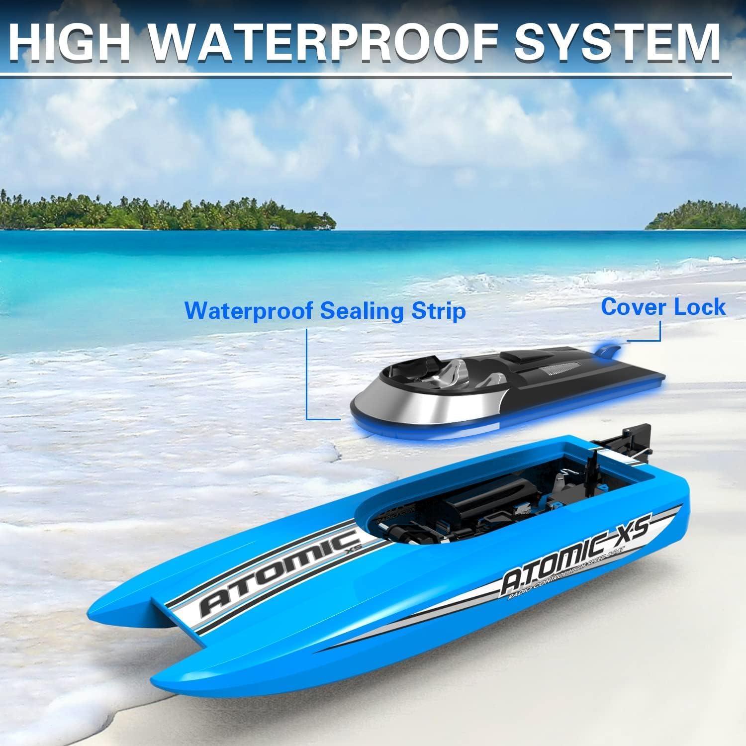 Barco RC VOLANTEXRC Atomic XS 32 km/h Azul con 2 Baterías