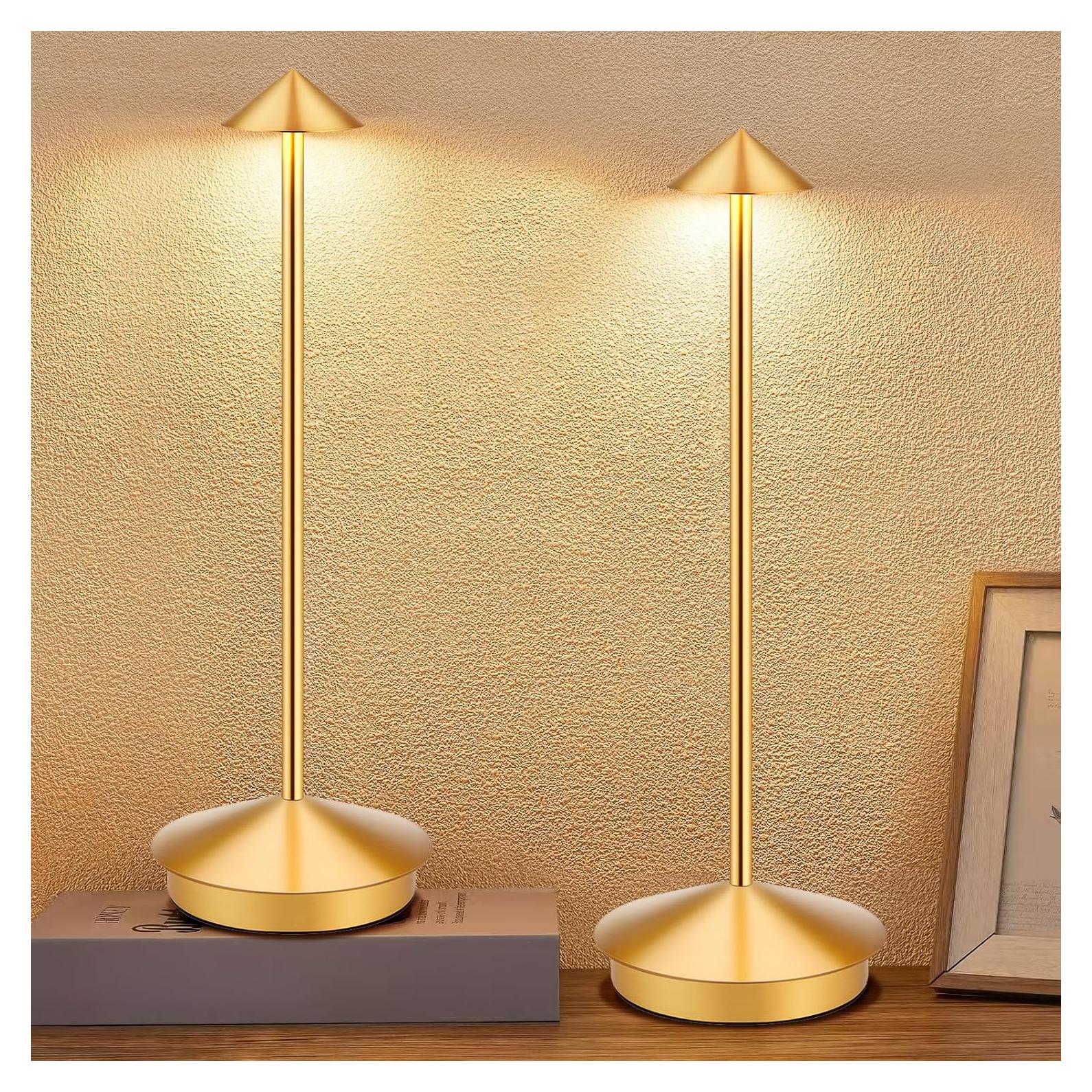 Lámpara de Mesa LED Inalámbrica XMINKDZA 2 Piezas 6000mAh