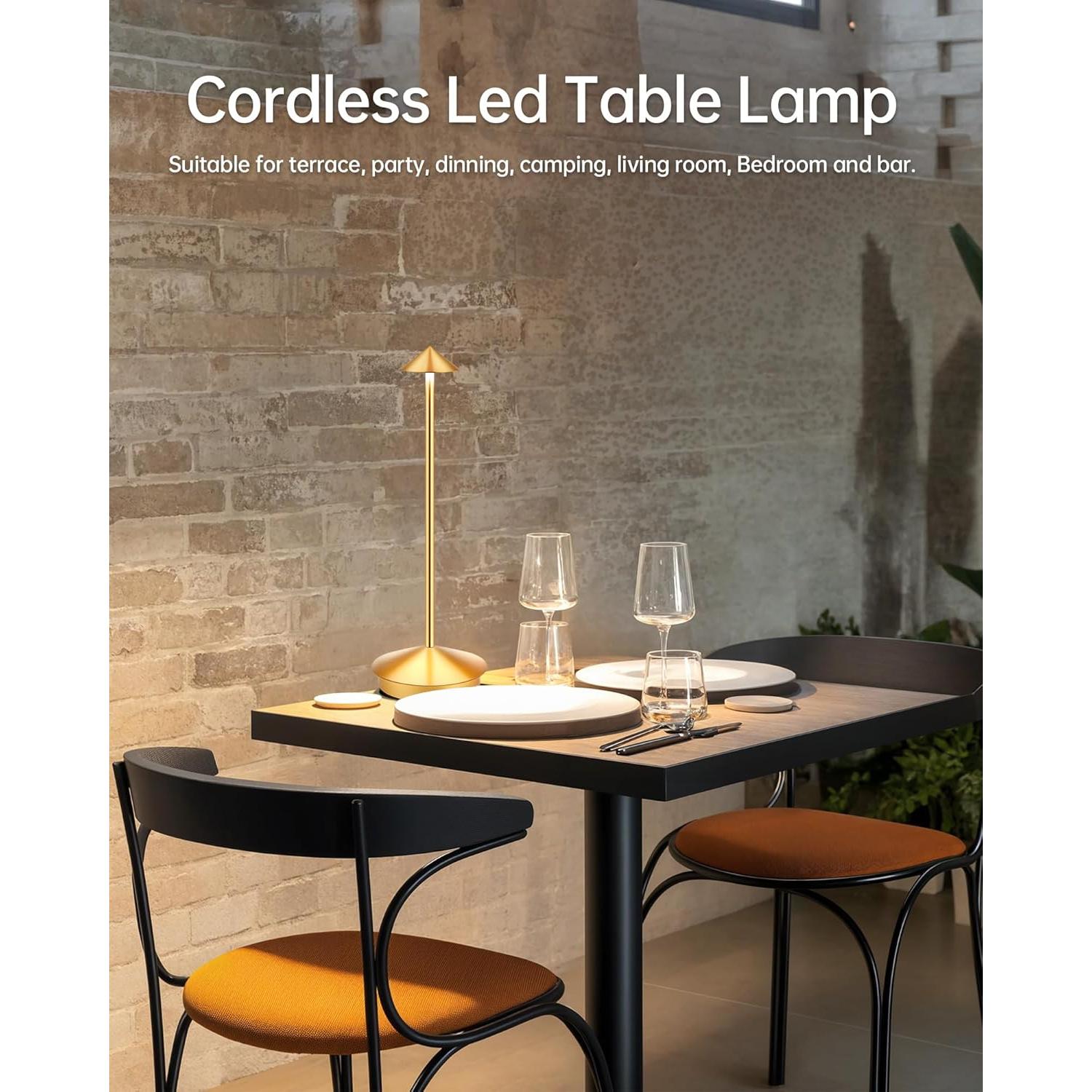 Lámpara de Mesa LED Inalámbrica XMINKDZA 2 Piezas 6000mAh