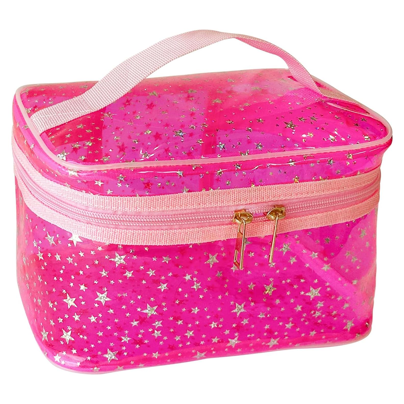 Bolsa de Maquillaje Holográfica TotePrint Rosa 22x14x14 cm