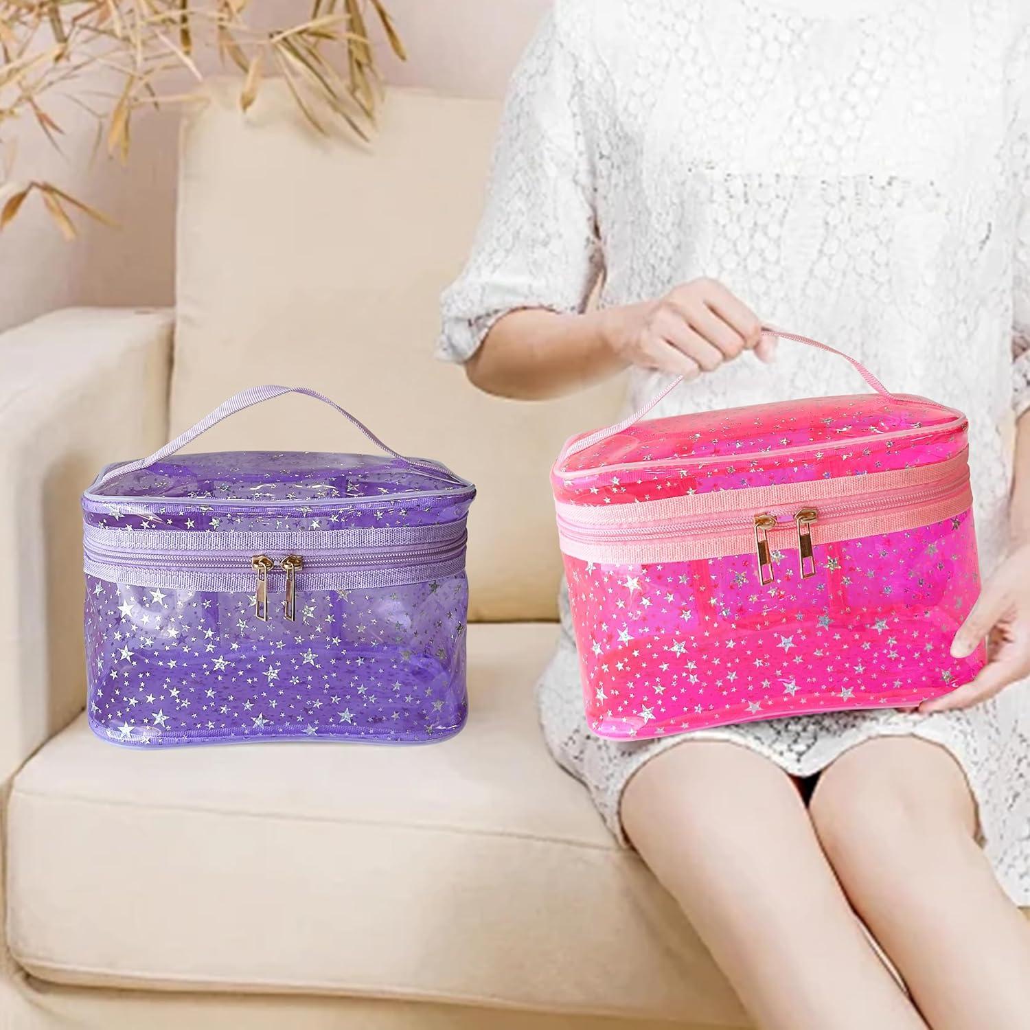 Bolsa de Maquillaje Holográfica TotePrint Rosa 22x14x14 cm