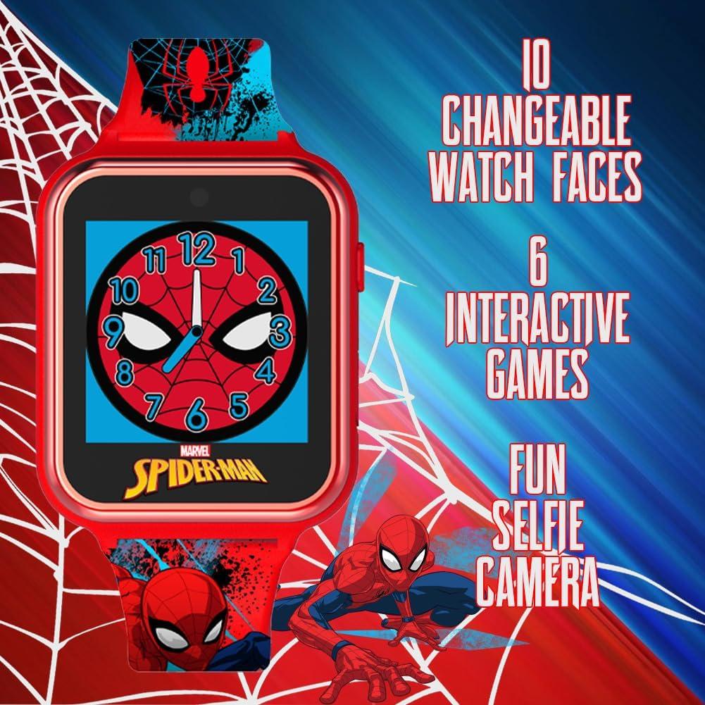 Reloj inteligente Accutime Spider-Man rojo para niños - Cámara, juegos