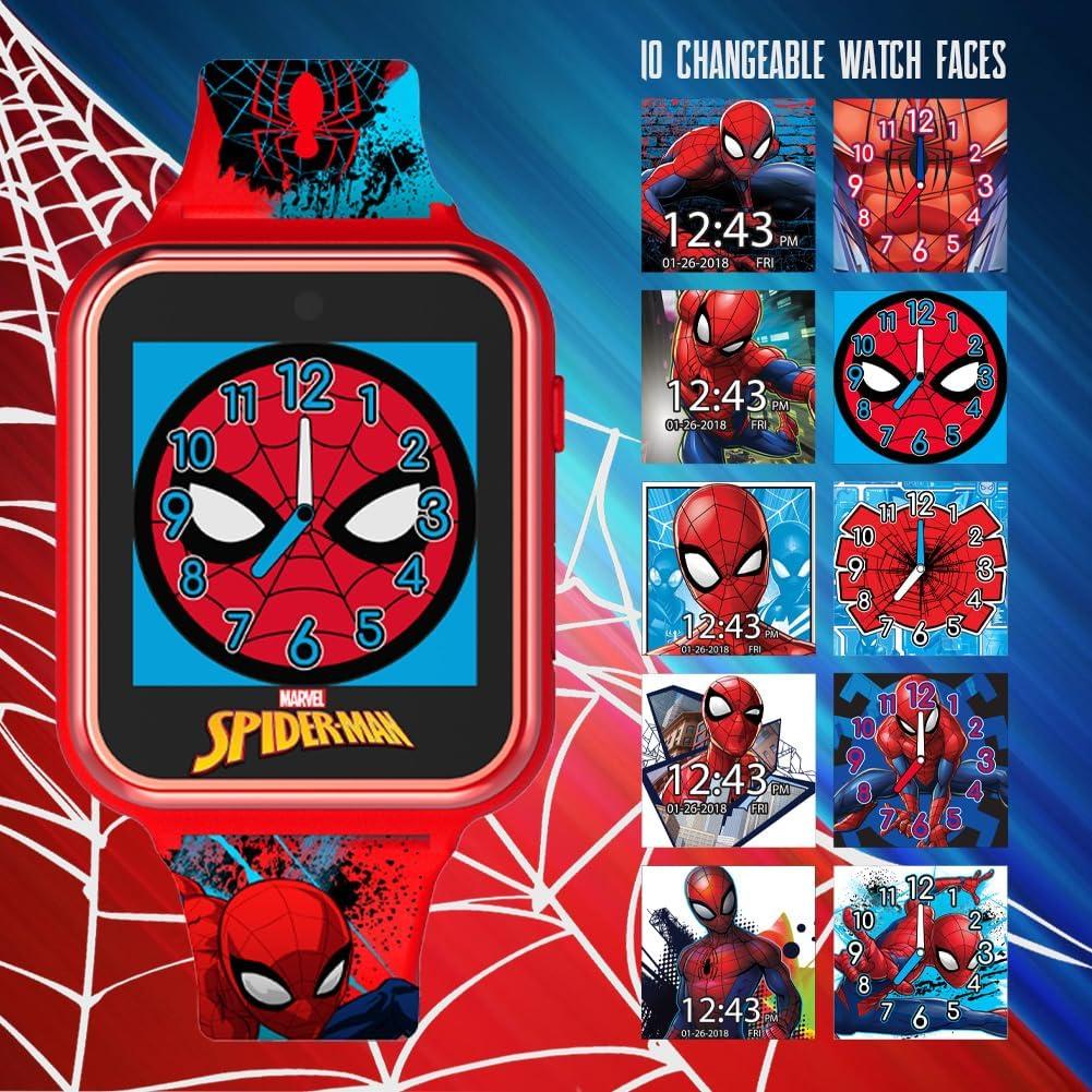 Reloj inteligente Accutime Spider-Man rojo para niños - Cámara, juegos