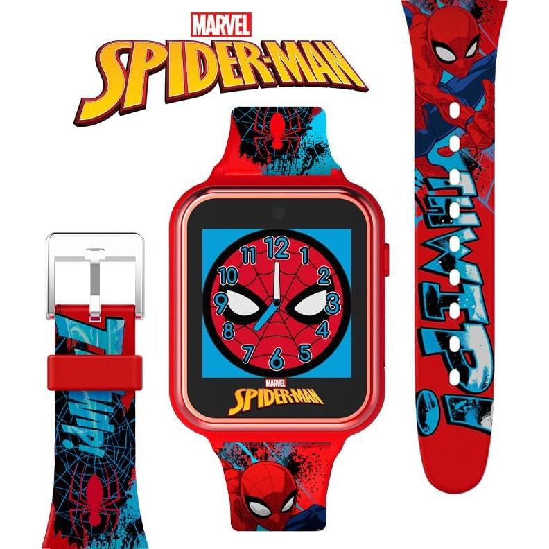 Reloj inteligente Accutime Spider-Man rojo para niños - Cámara, juegos