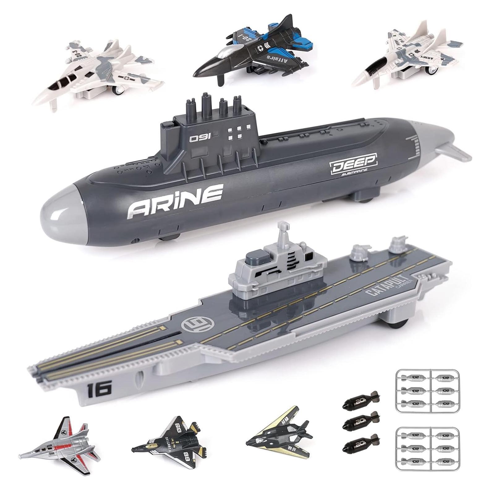 Juguete Barco de Guerra Portaaviones Crelloci 41.73x27.69cm