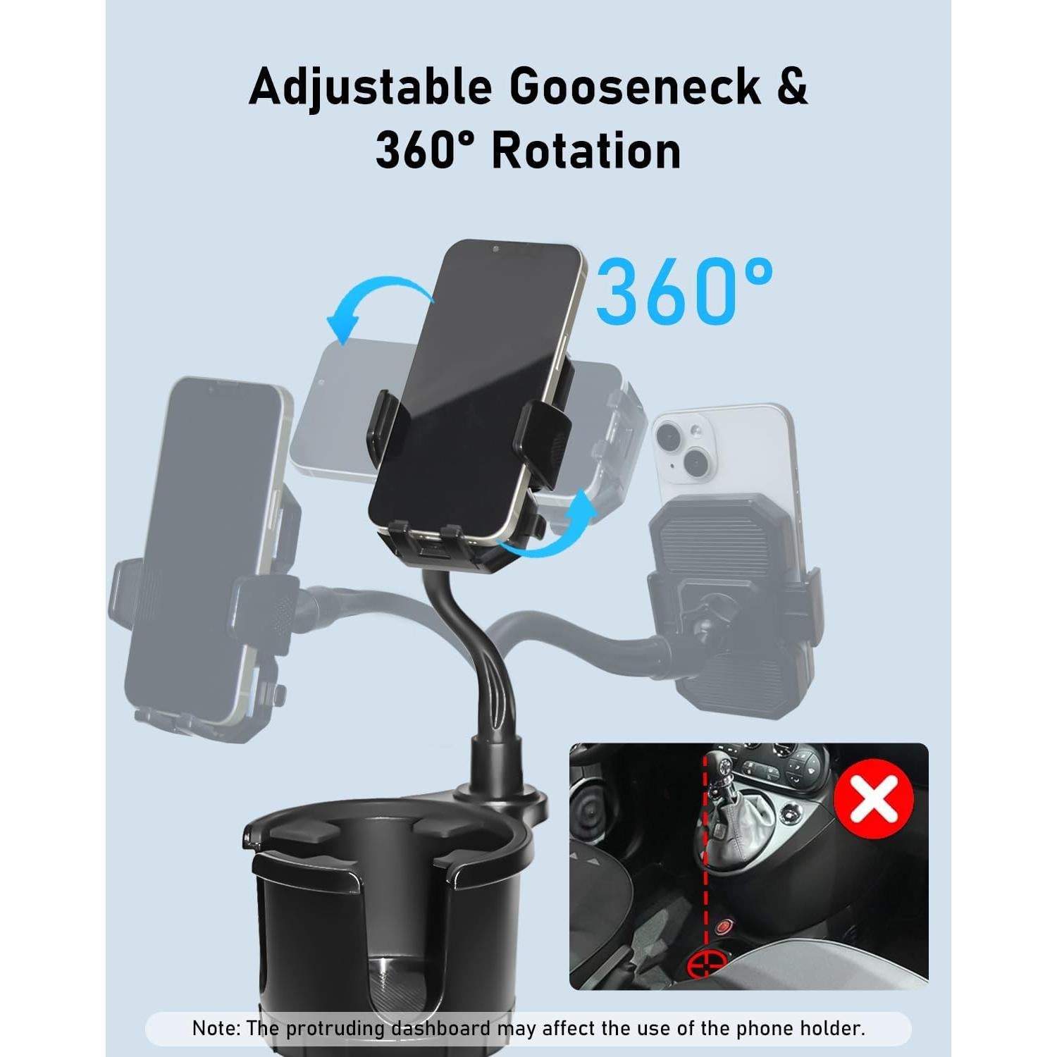 Soporte para Taza y Teléfono de Coche Belinous Ajustable