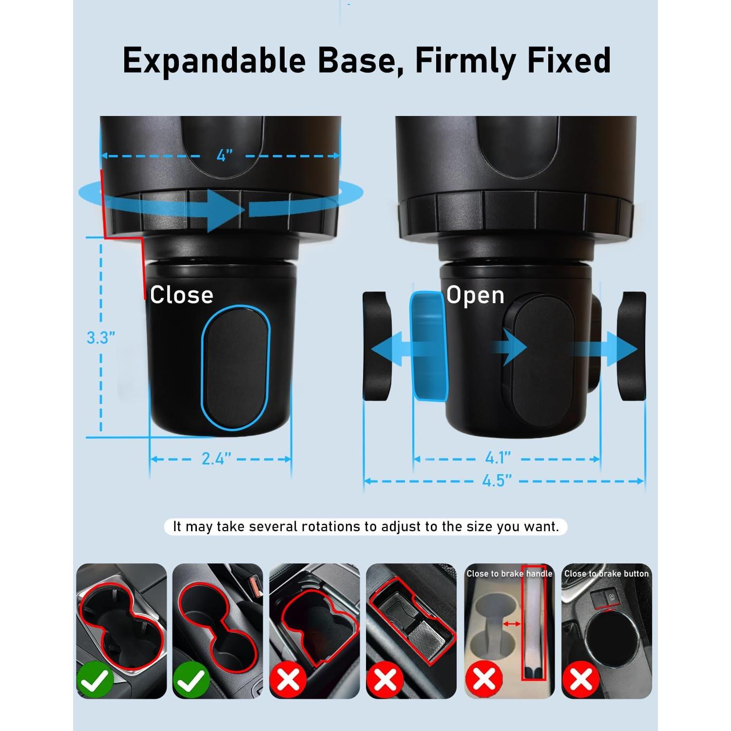 Soporte para Taza y Teléfono de Coche Belinous Ajustable