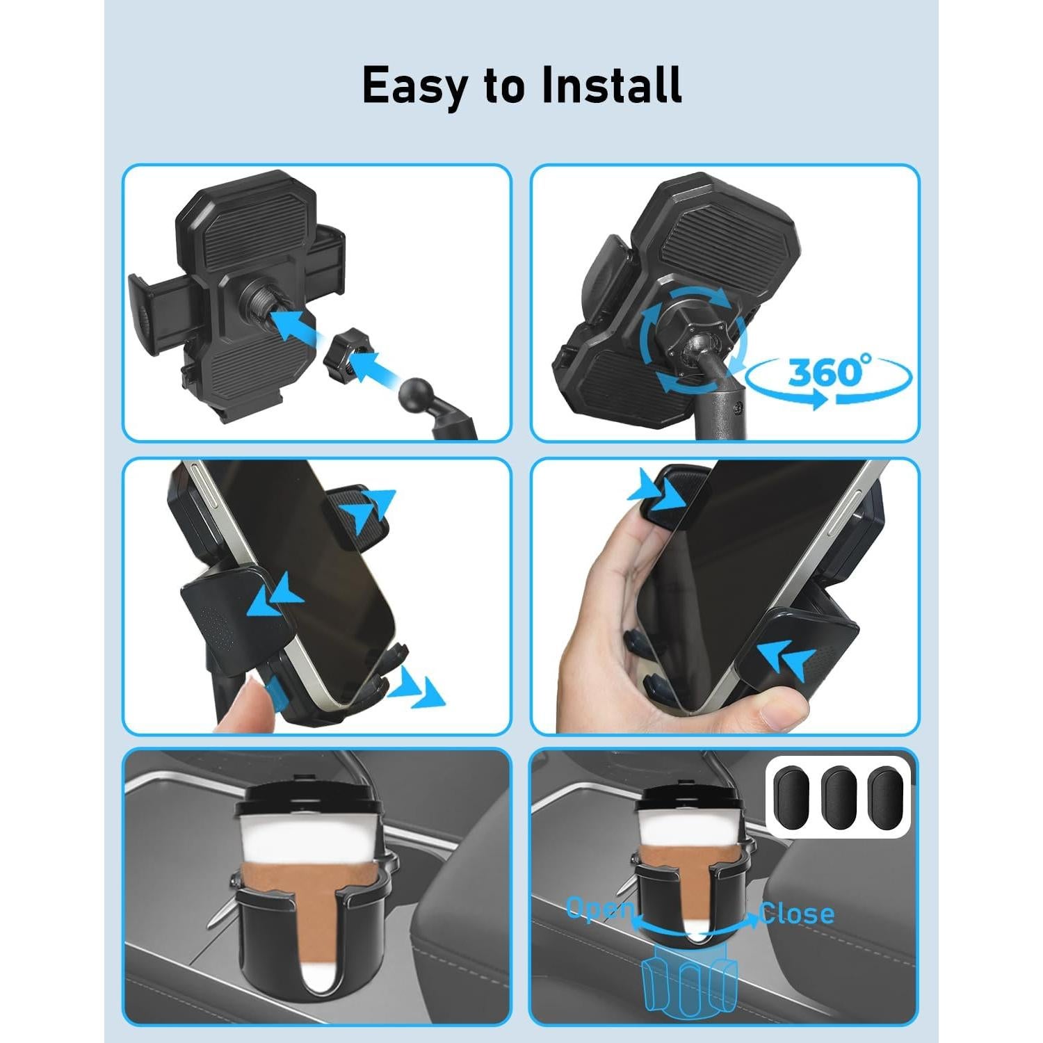 Soporte para Taza y Teléfono de Coche Belinous Ajustable