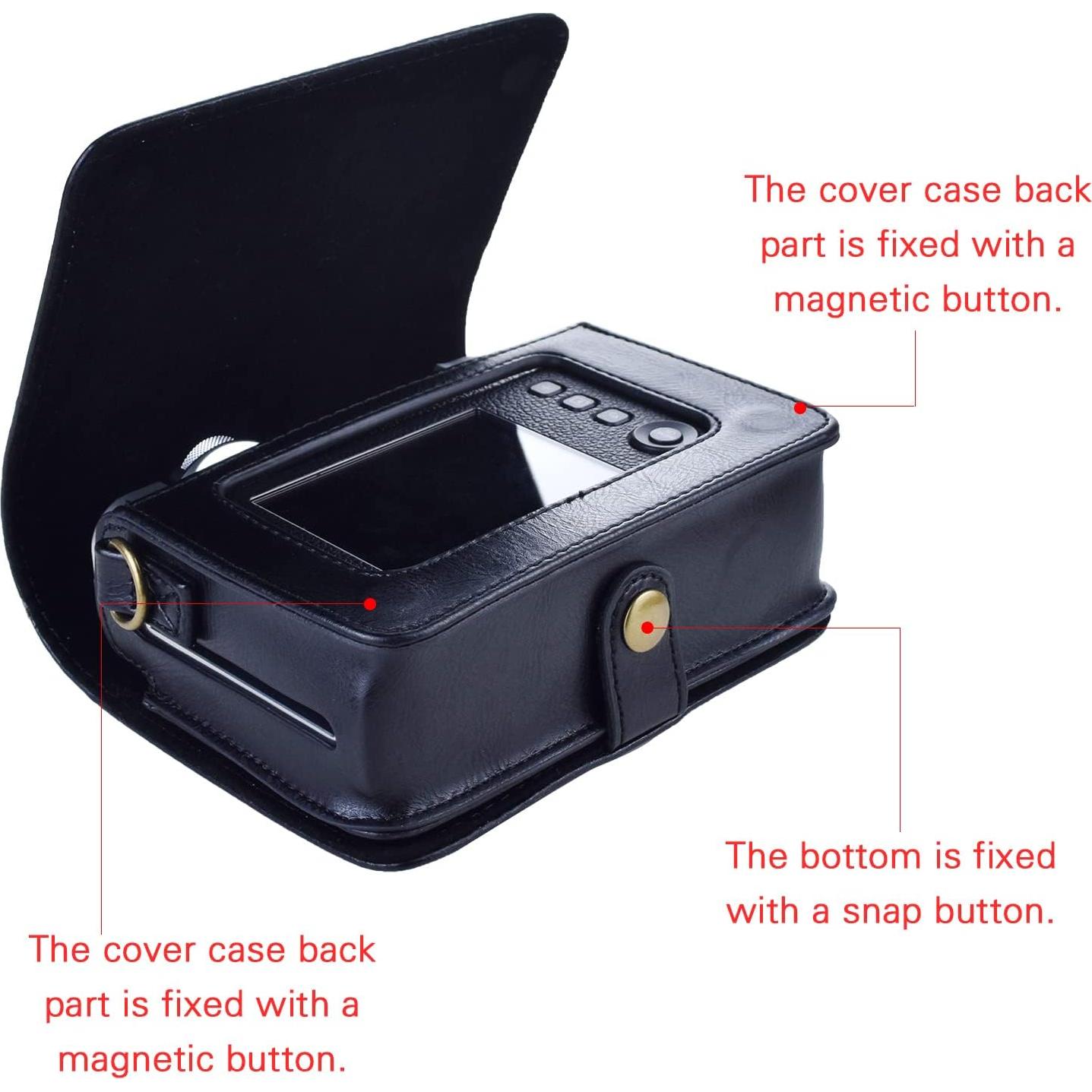 Funda de cuero PU MUZIRI KINOKOO para cámara Instax Mini EVO - Negro