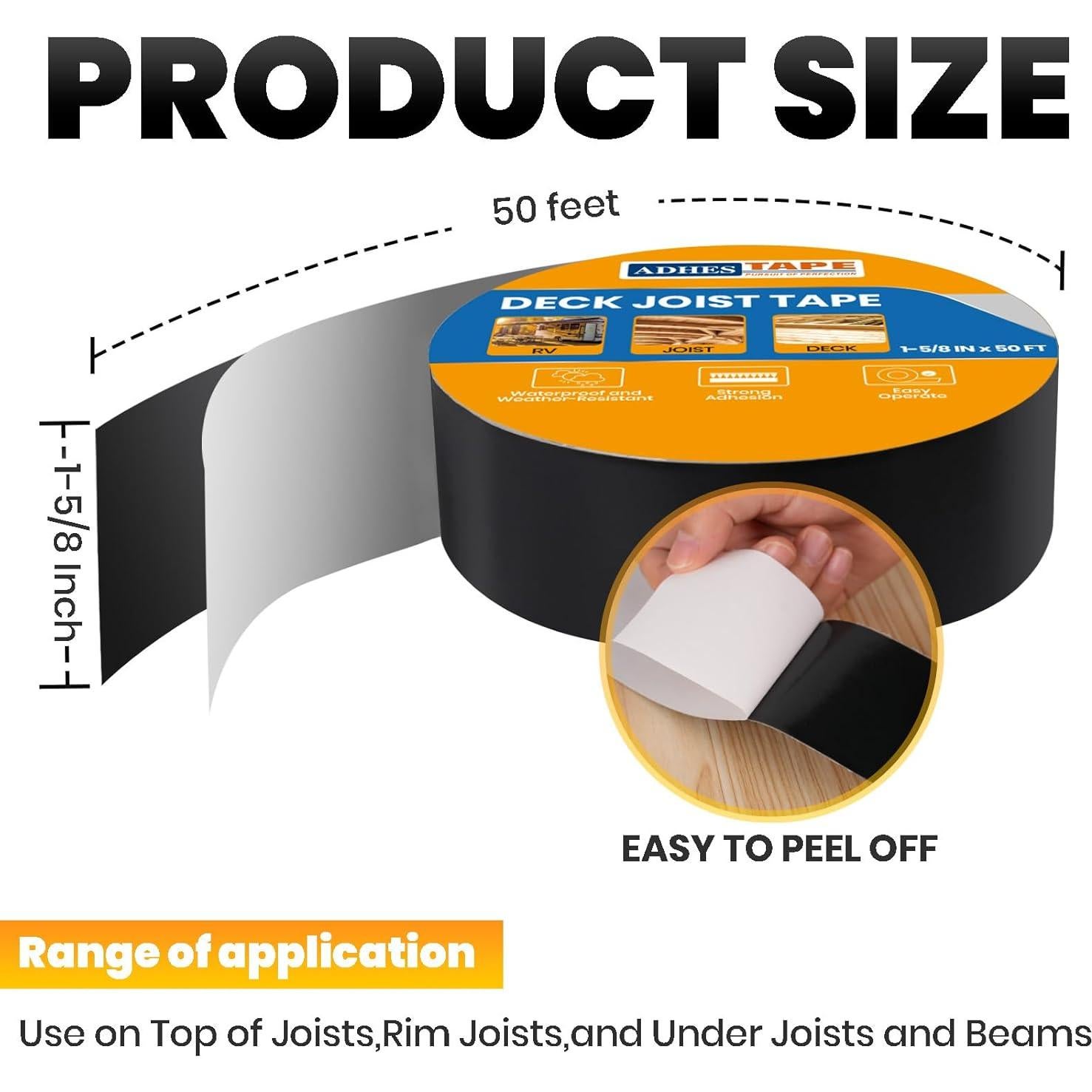 Cinta para Vigas ADHES 4.1 cm x 15 m Impermeable y Anticorrosión