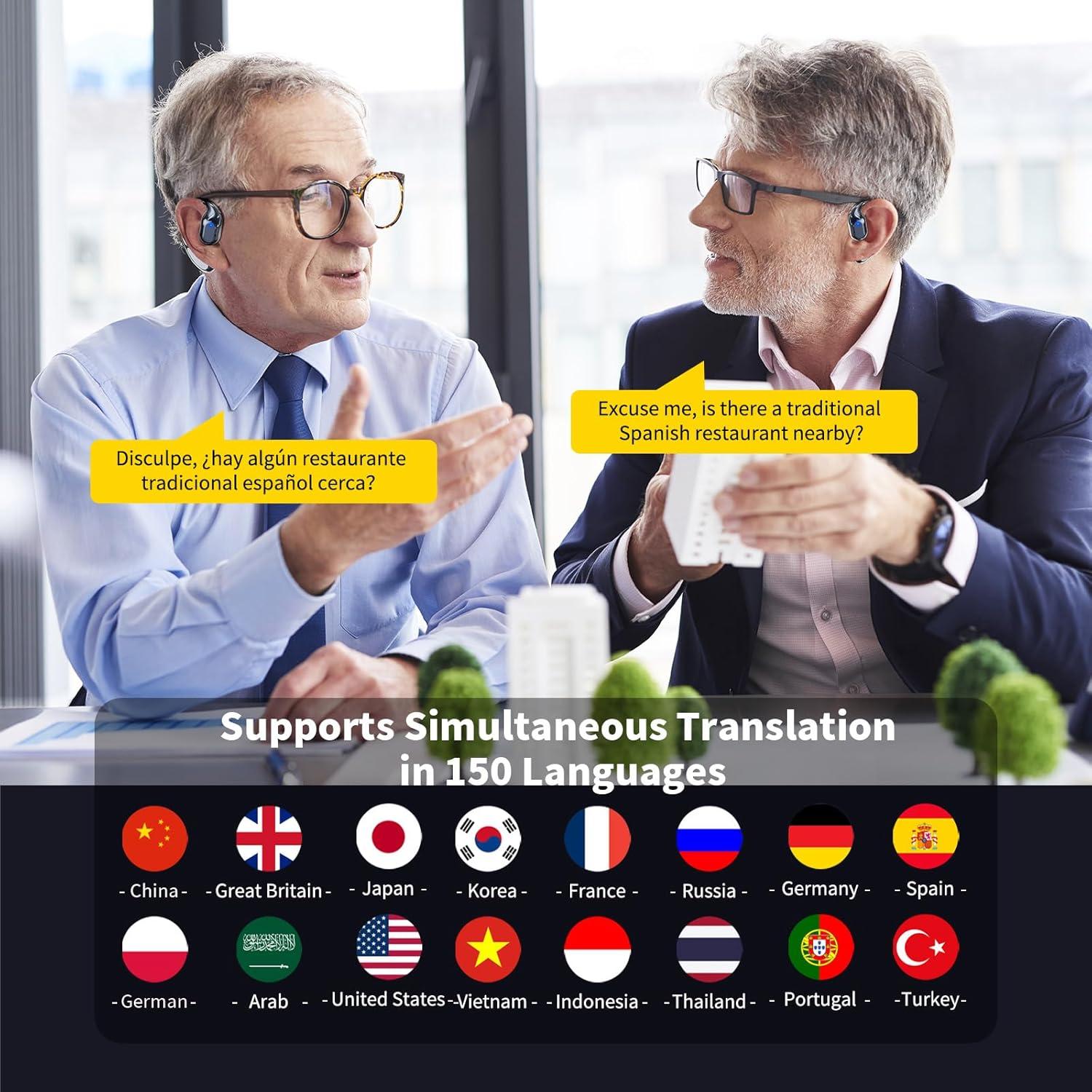 Auriculares de Traducción AI Hantan TE-101 Bluetooth 5.4 150 Idiomas