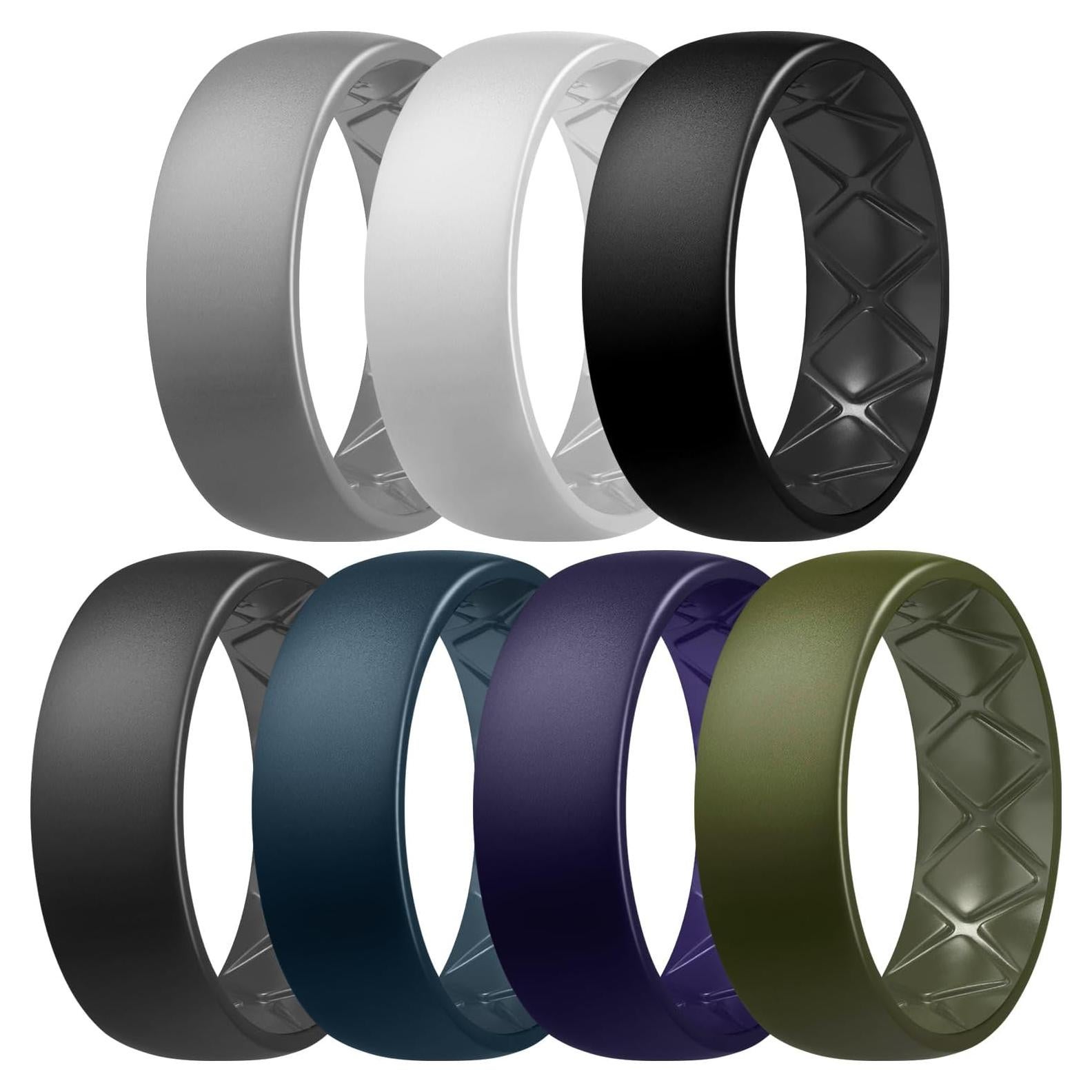 Anillo de Silicona Egnaro para Hombres - 7 Colores, Tamaño 6