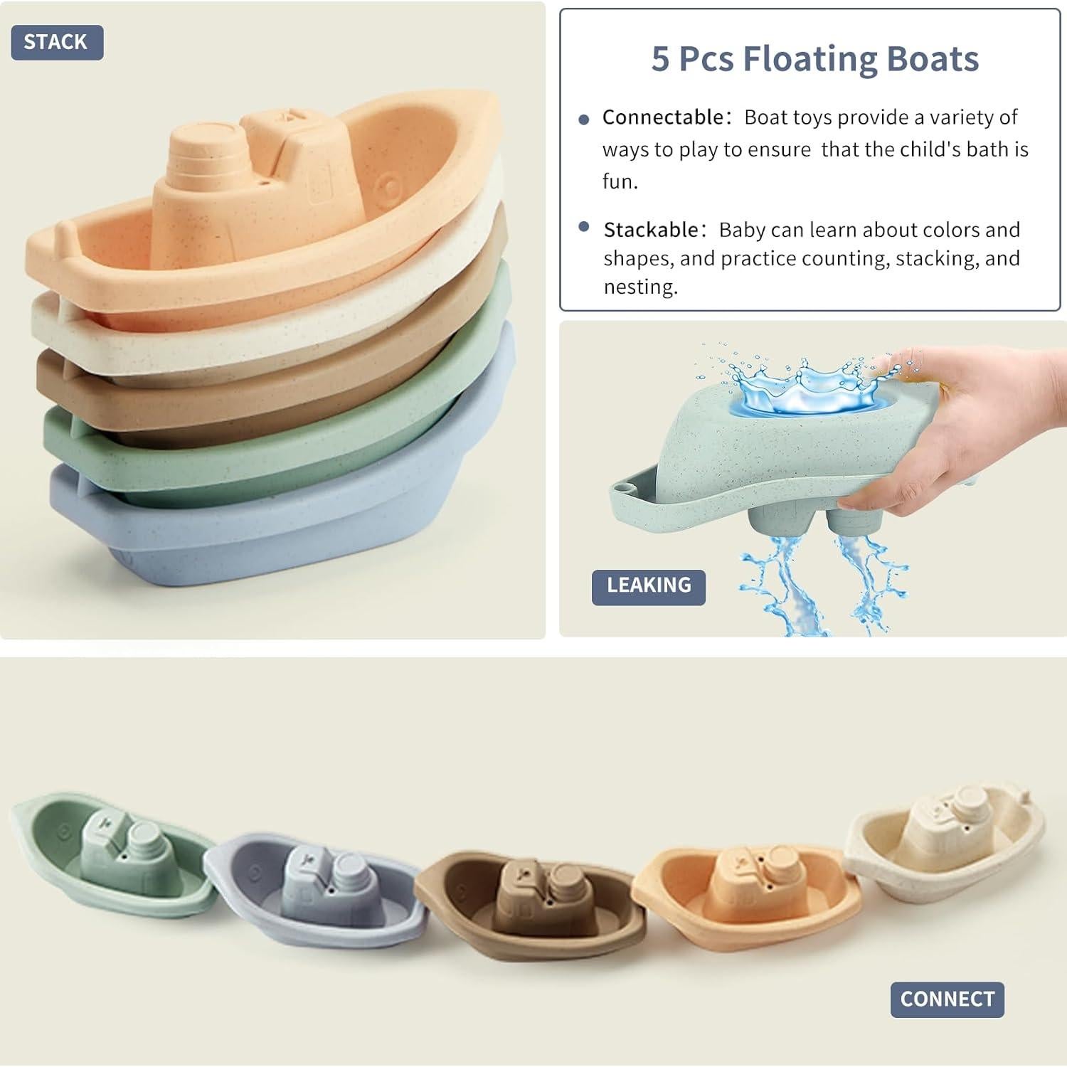 Juguetes de baño para bebés AMCHSURI 15 PCS sin moho