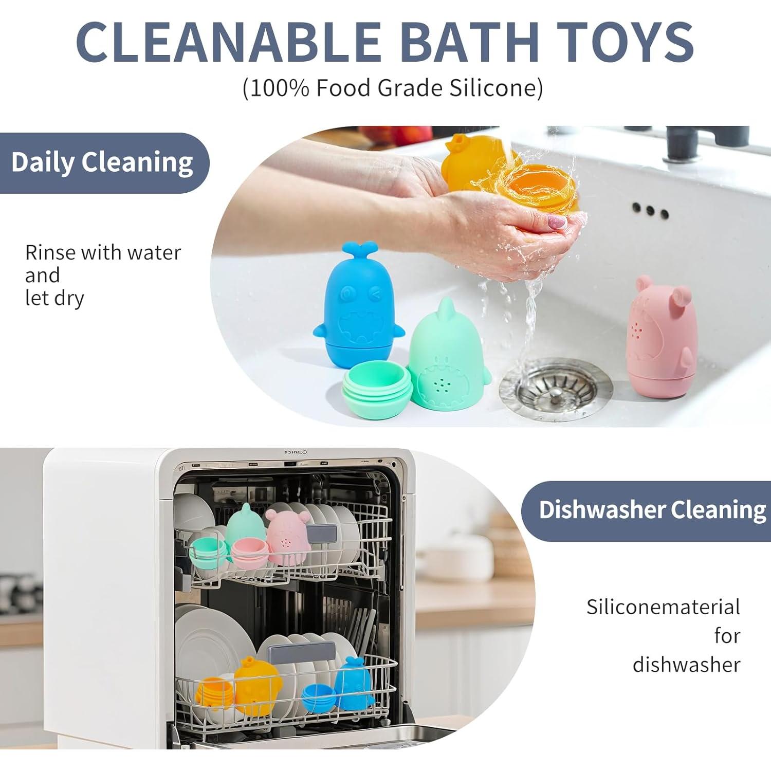 Juguetes de baño para bebés AMCHSURI 15 PCS sin moho