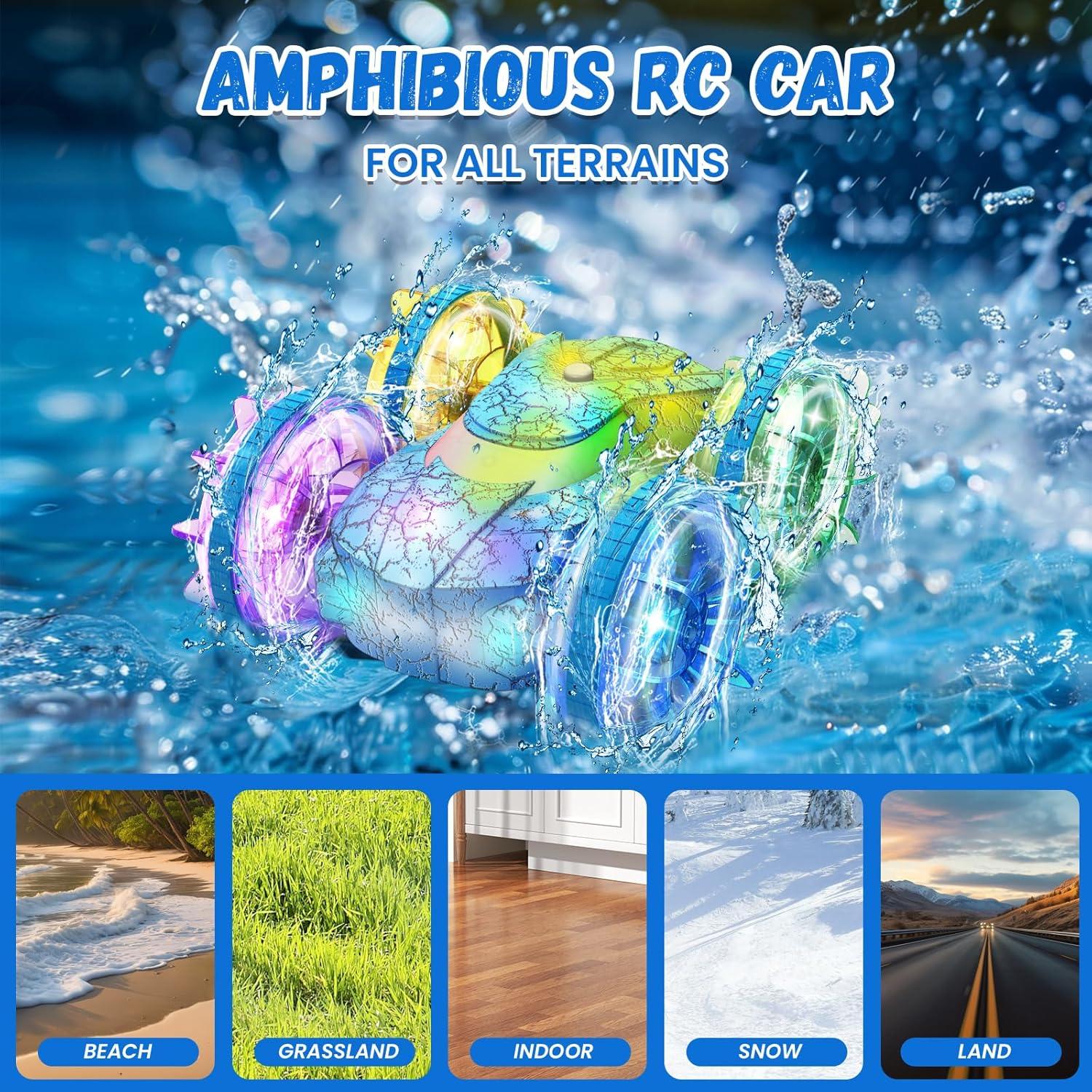 Coche RC Anfibio PIKARO 4WD Impermeable 360° Azul