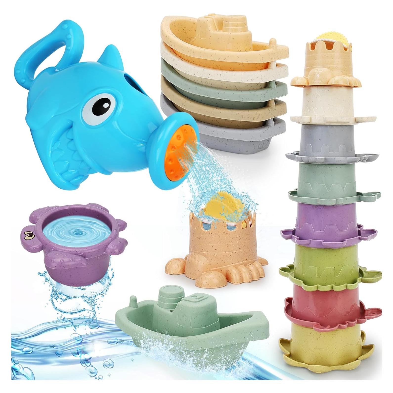 Juguetes de baño SLTBEH 14 Piezas para Bebés 1-3 Años