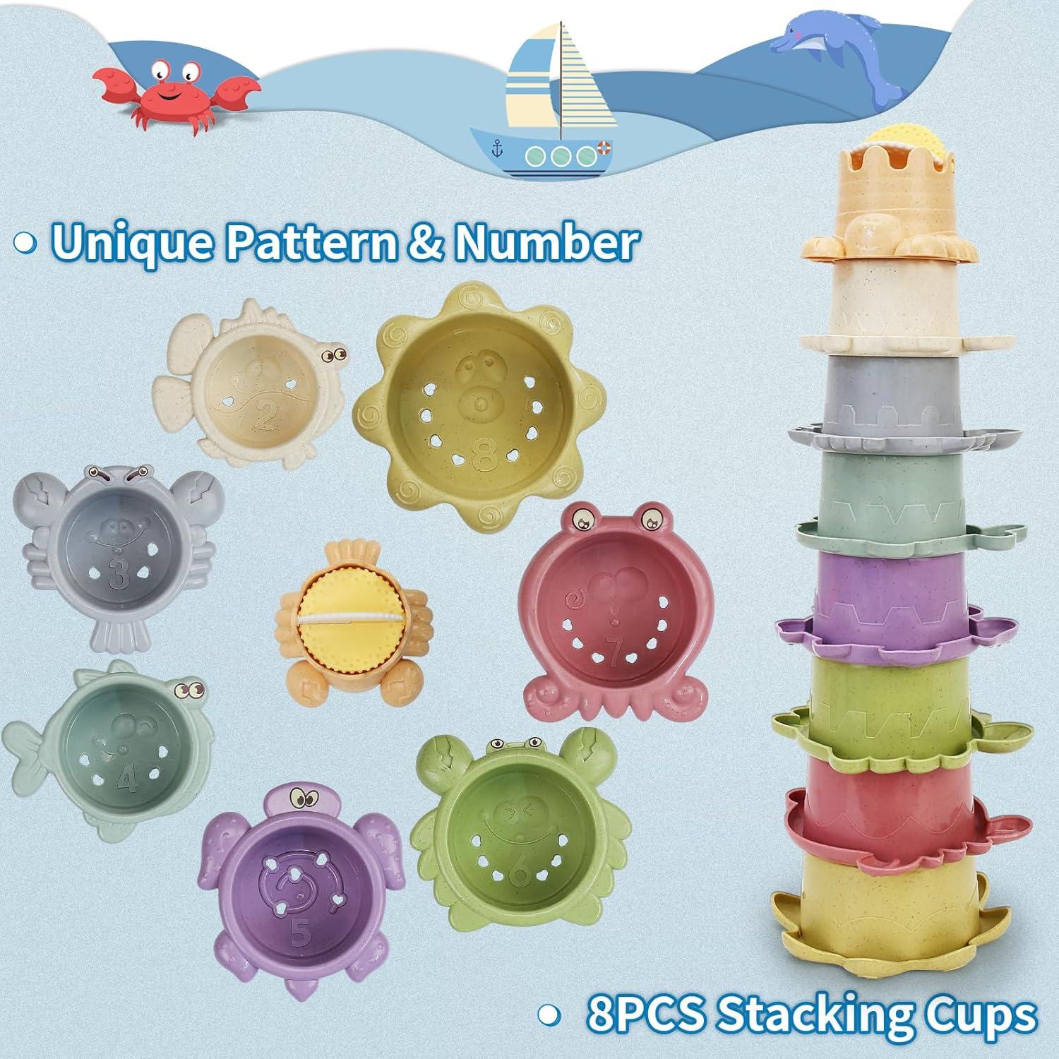 Juguetes de baño SLTBEH 14 Piezas para Bebés 1-3 Años