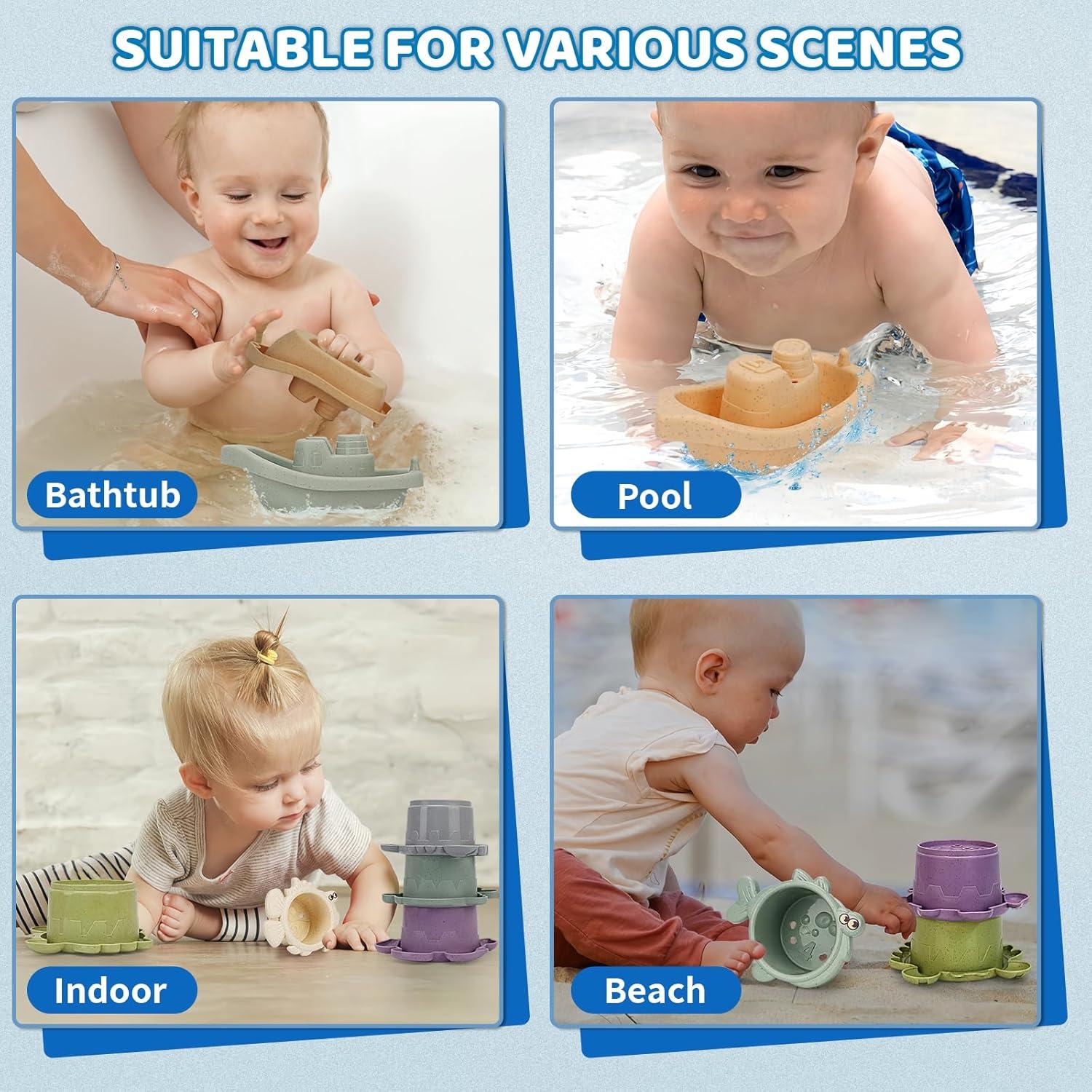 Juguetes de baño SLTBEH 14 Piezas para Bebés 1-3 Años