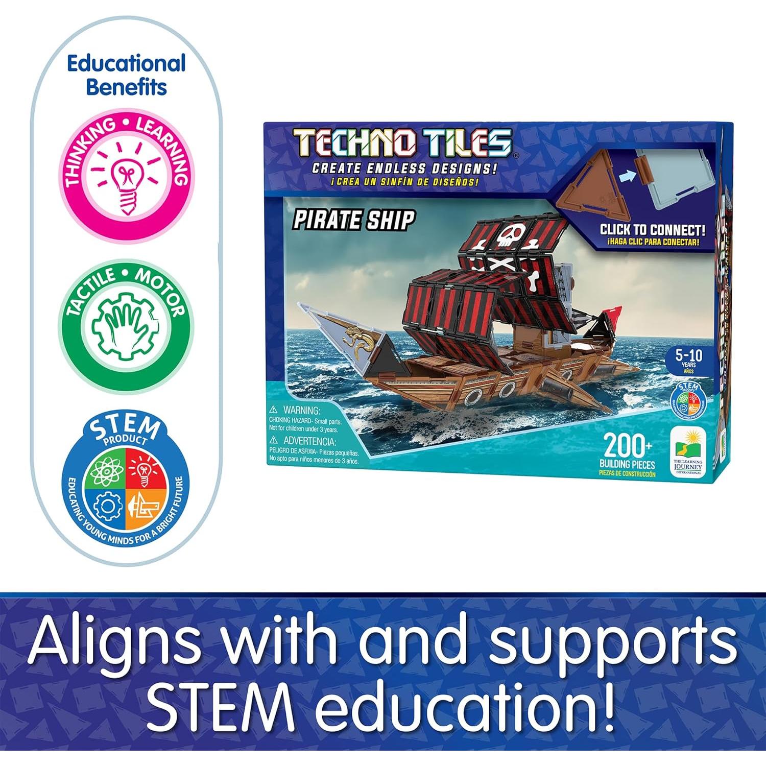 Azulejos Tecnológicos Barco Pirata - 200 Piezas STEM 5-10 Años