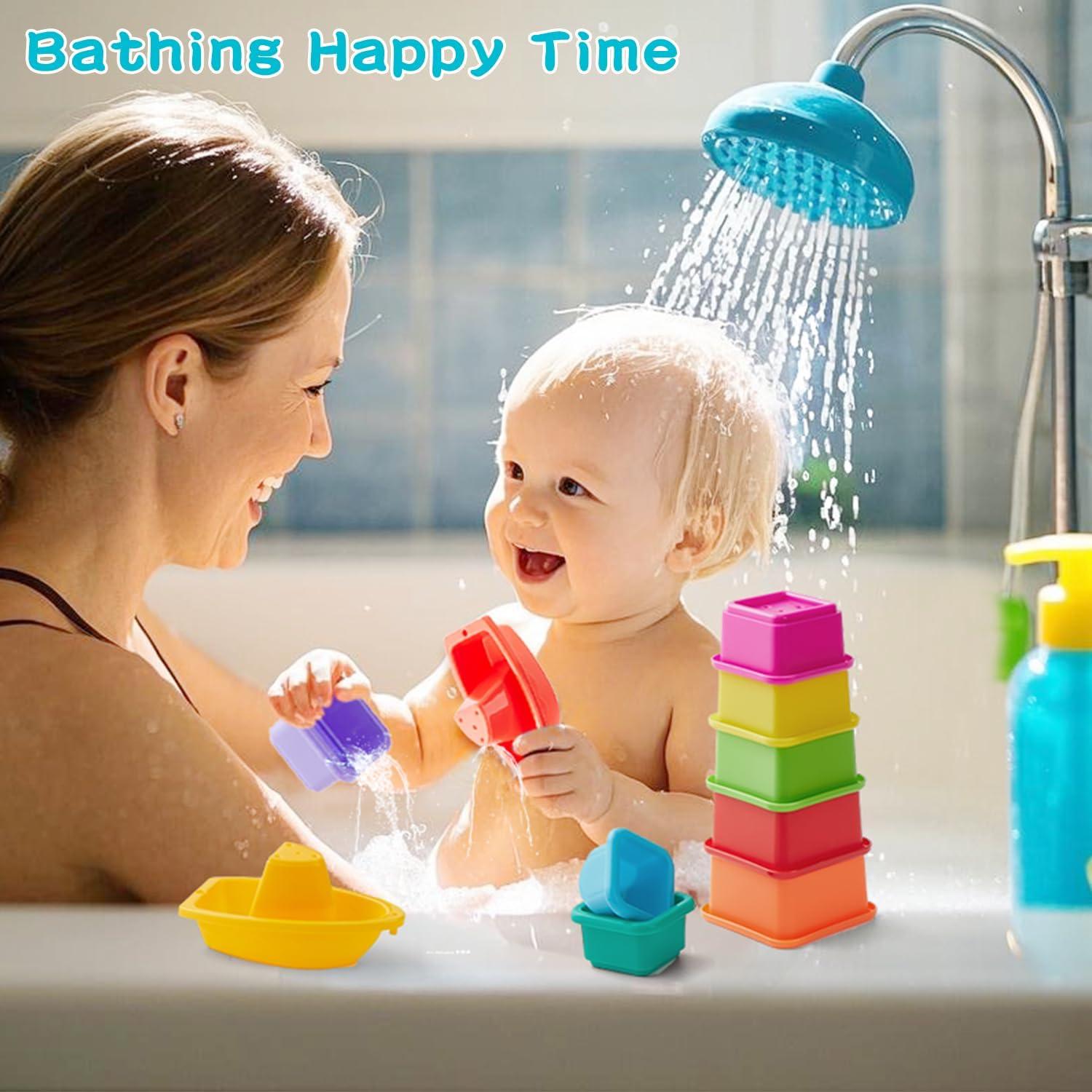 Juguetes de baño 13PCS AMCHSURI para bebés 6-15 meses