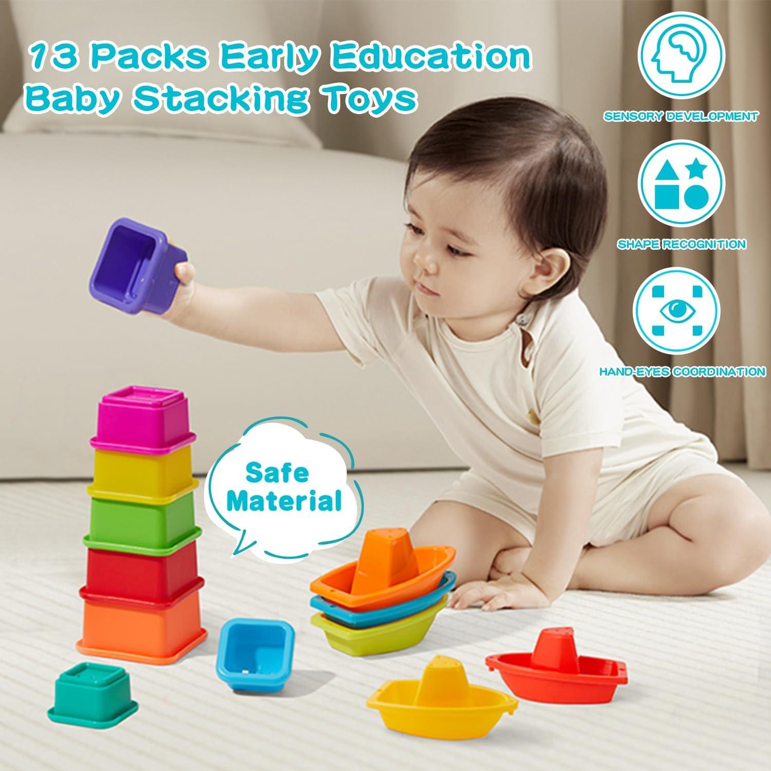 Juguetes de baño 13PCS AMCHSURI para bebés 6-15 meses