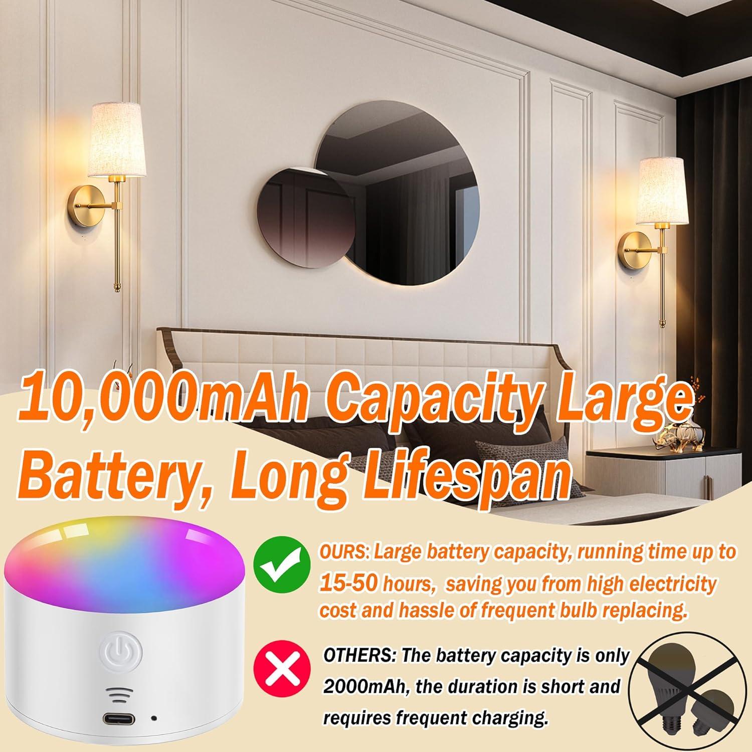 Aplique de Pared Inalámbrico YHCDLAMP LED Regulable 12W